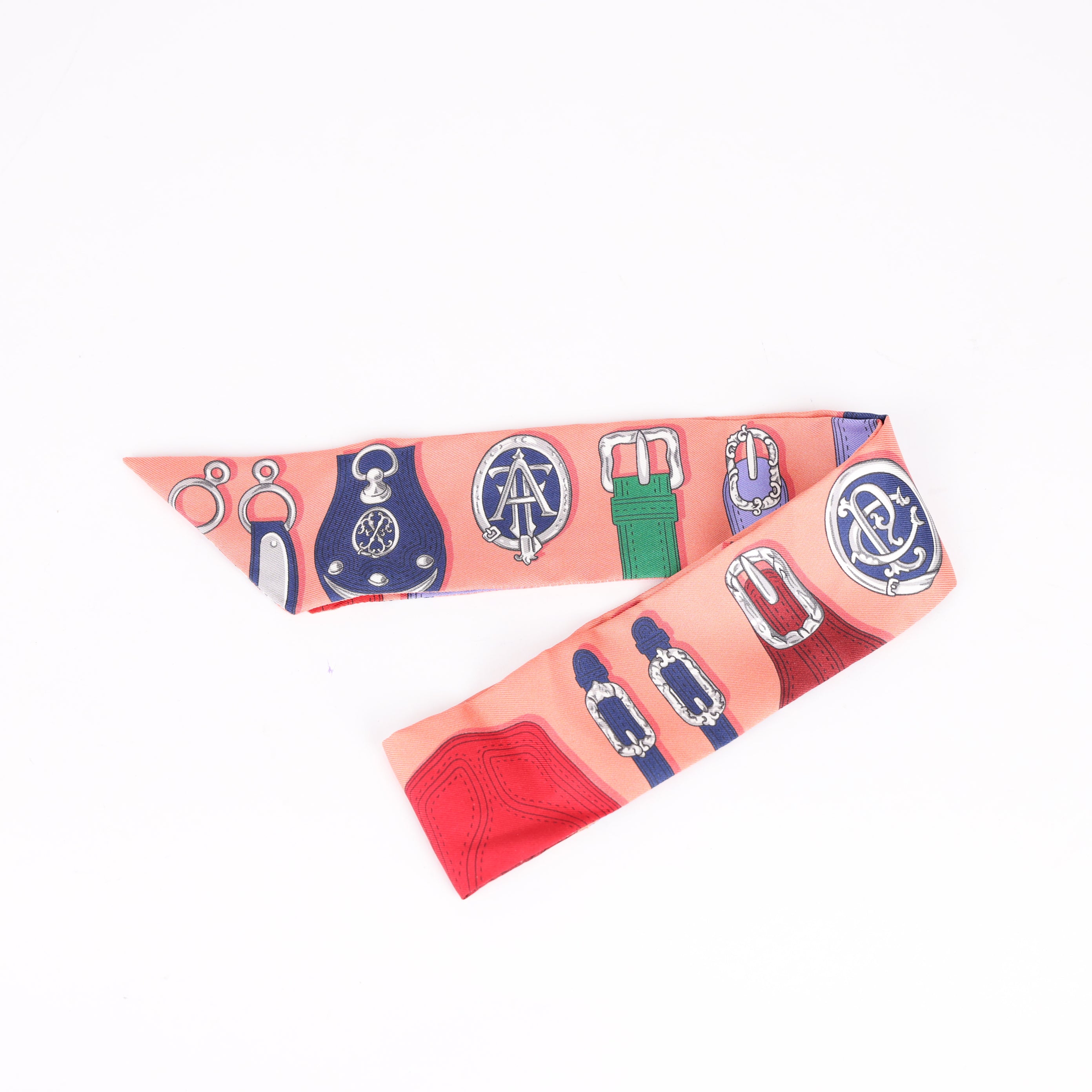 Hermes Multicolor Print Silk Harnais Des Presidents Scarf- Pre Owned