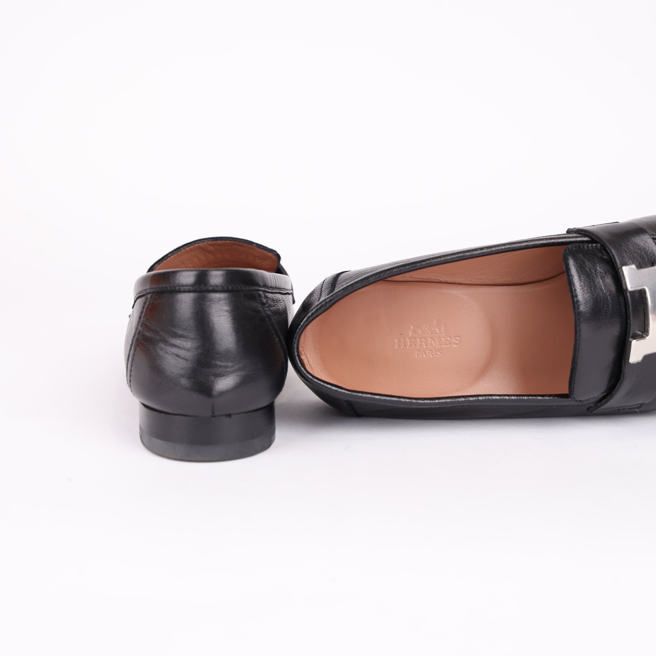 Hermès Constance Leather Loafers Black SIZE EU38/ UK5- Pre Owned