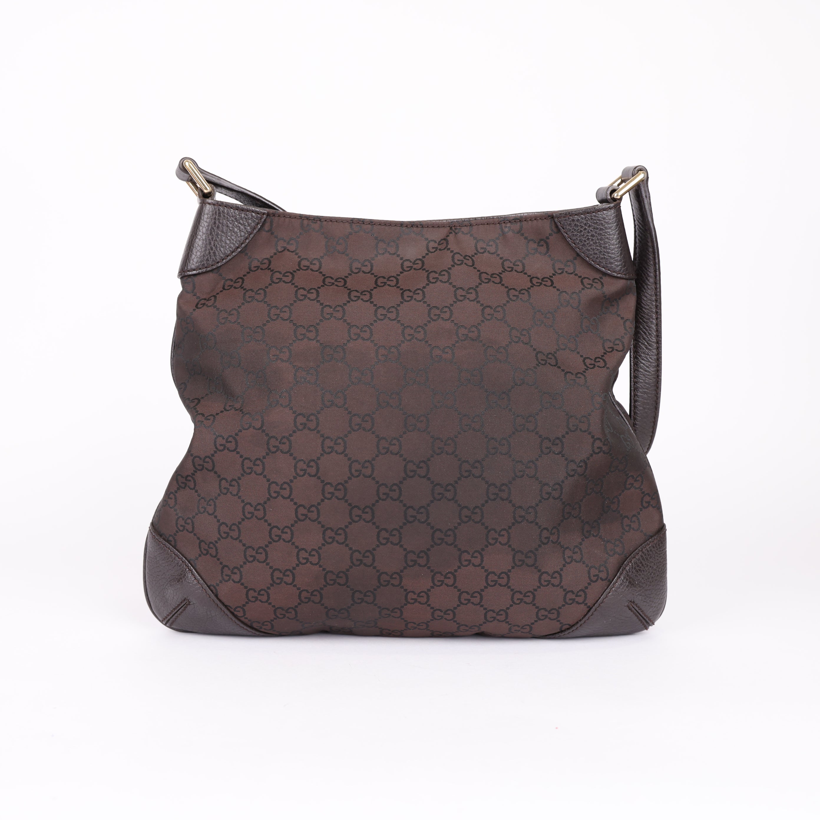 Gucci Brown GG Nylon Shoulder Bag Dark brown- Pre Owned