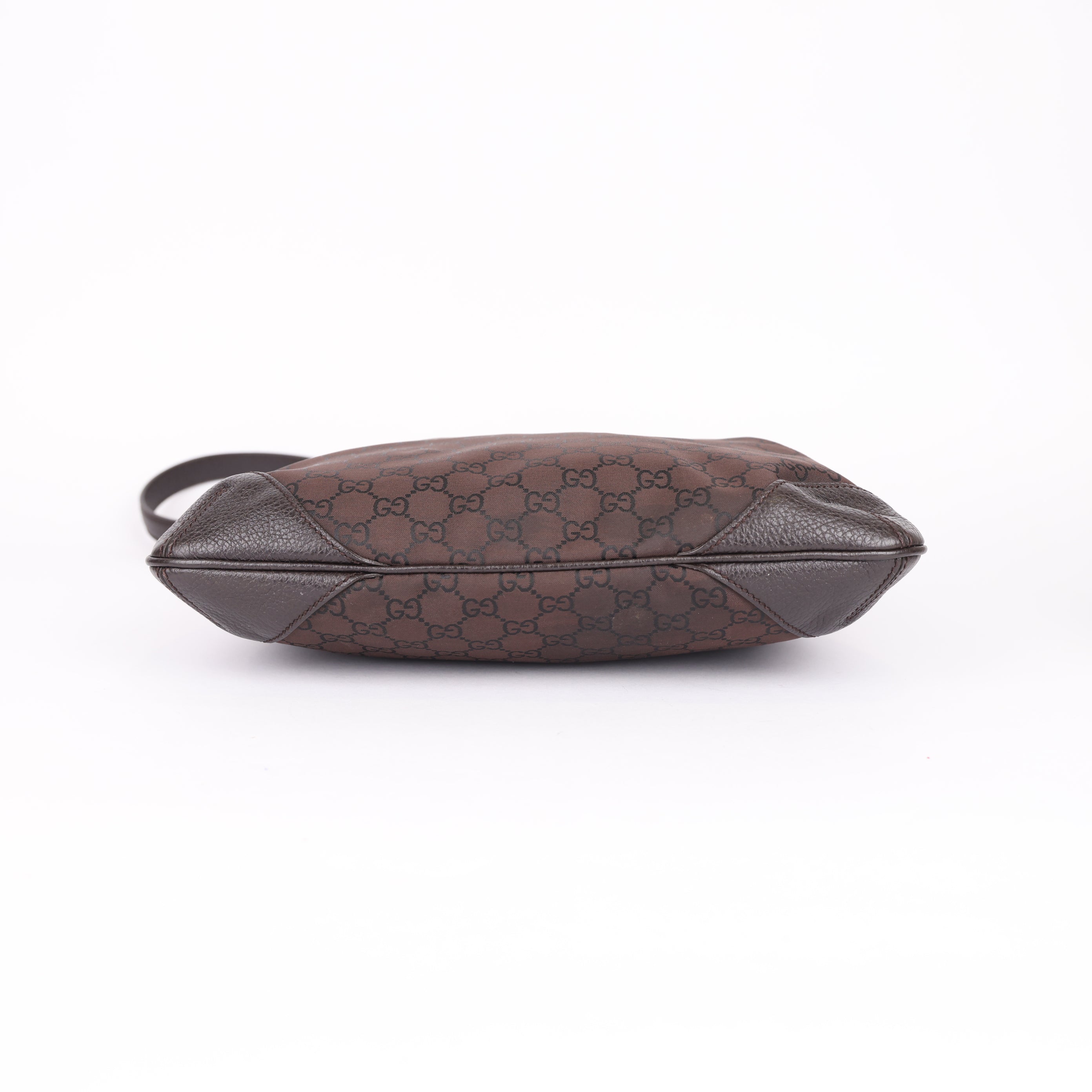 Gucci Brown GG Nylon Shoulder Bag Dark brown- Pre Owned