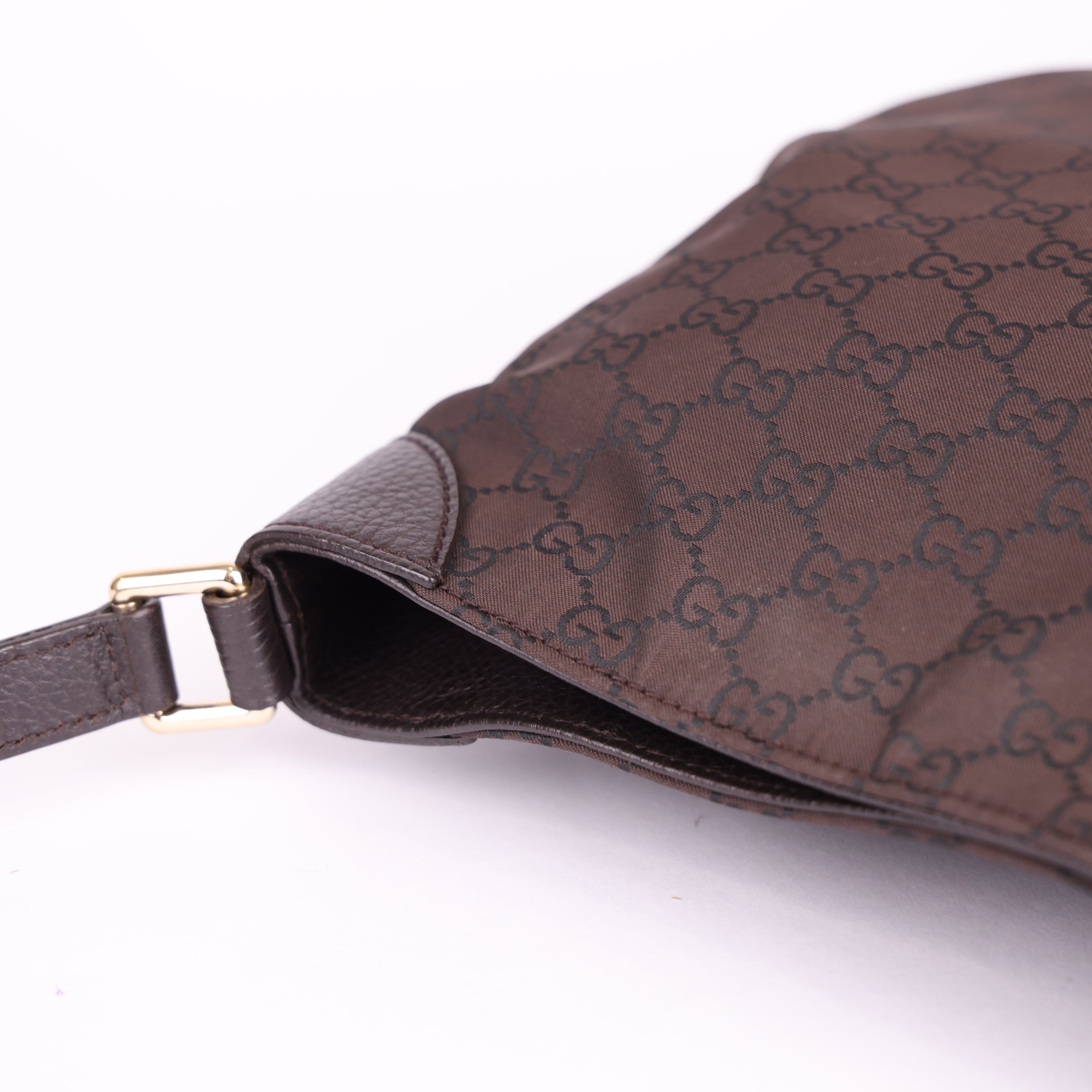Gucci Brown GG Nylon Shoulder Bag Dark brown- Pre Owned
