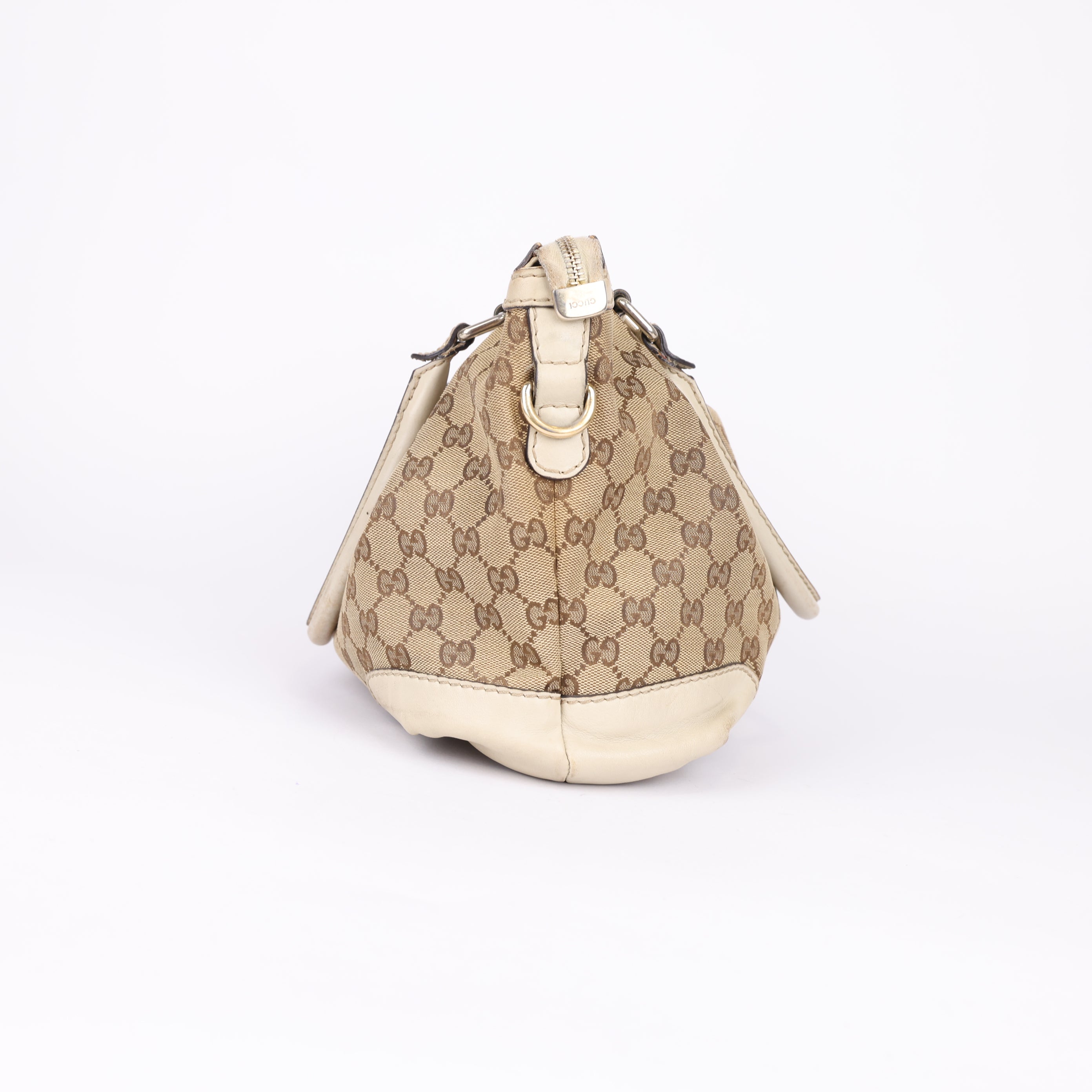 Gucci GG Canvas Sukey Medium Satchel Brown Beige- Pre Owned