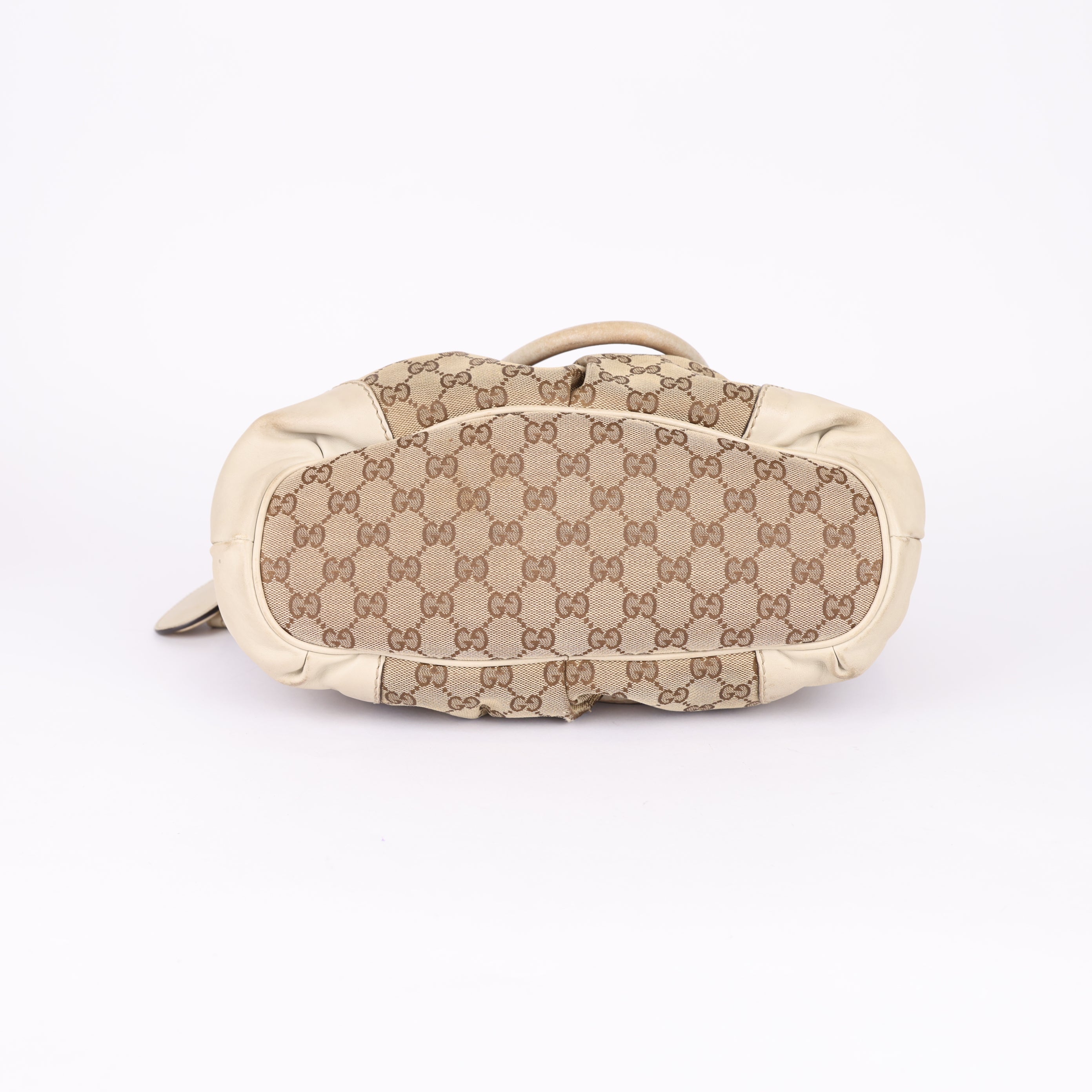 Gucci GG Canvas Sukey Medium Satchel Brown Beige- Pre Owned