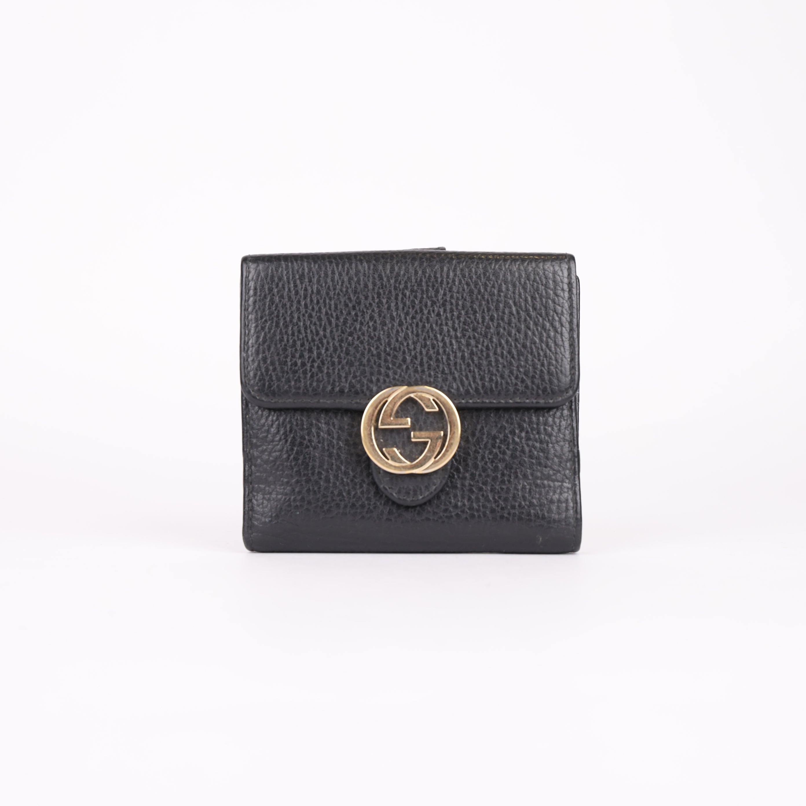 Gucci Interlocking G Bi-Fold Wallet Black - Pre Owned