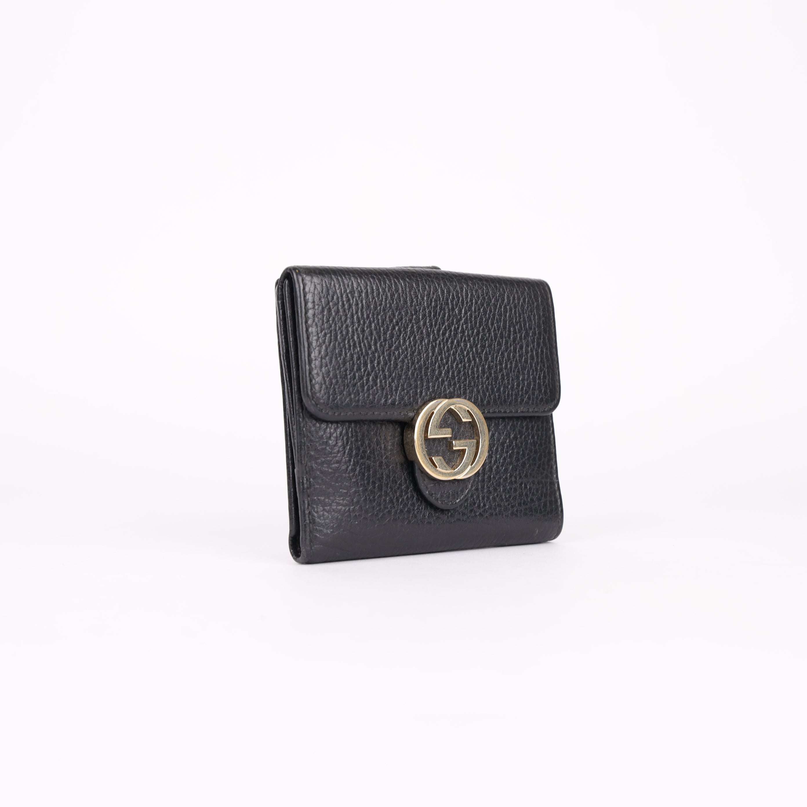 Gucci Interlocking G Bi-Fold Wallet Black - Pre Owned