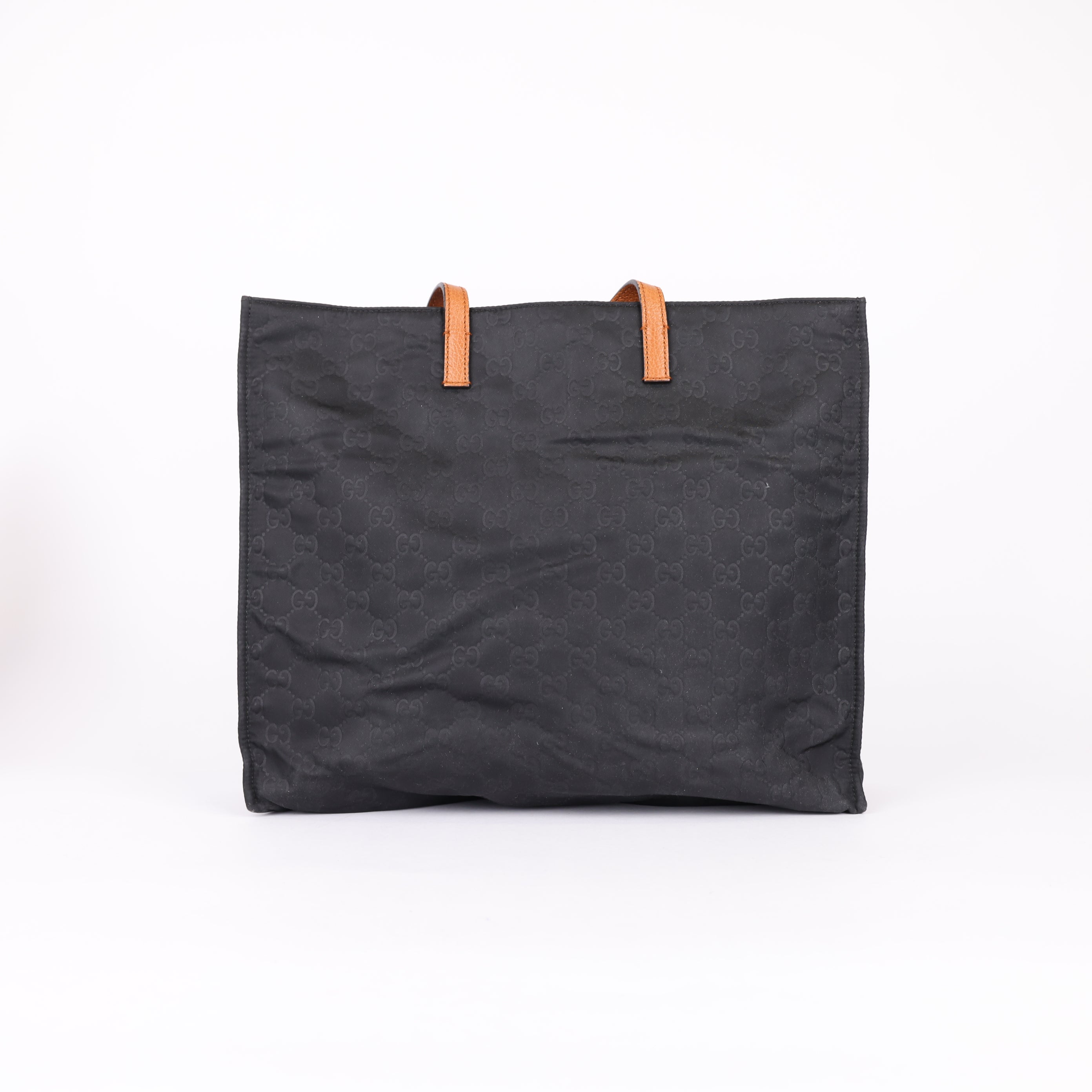 Gucci Black GG Nylon Tote Bag Brown- Pre Owned