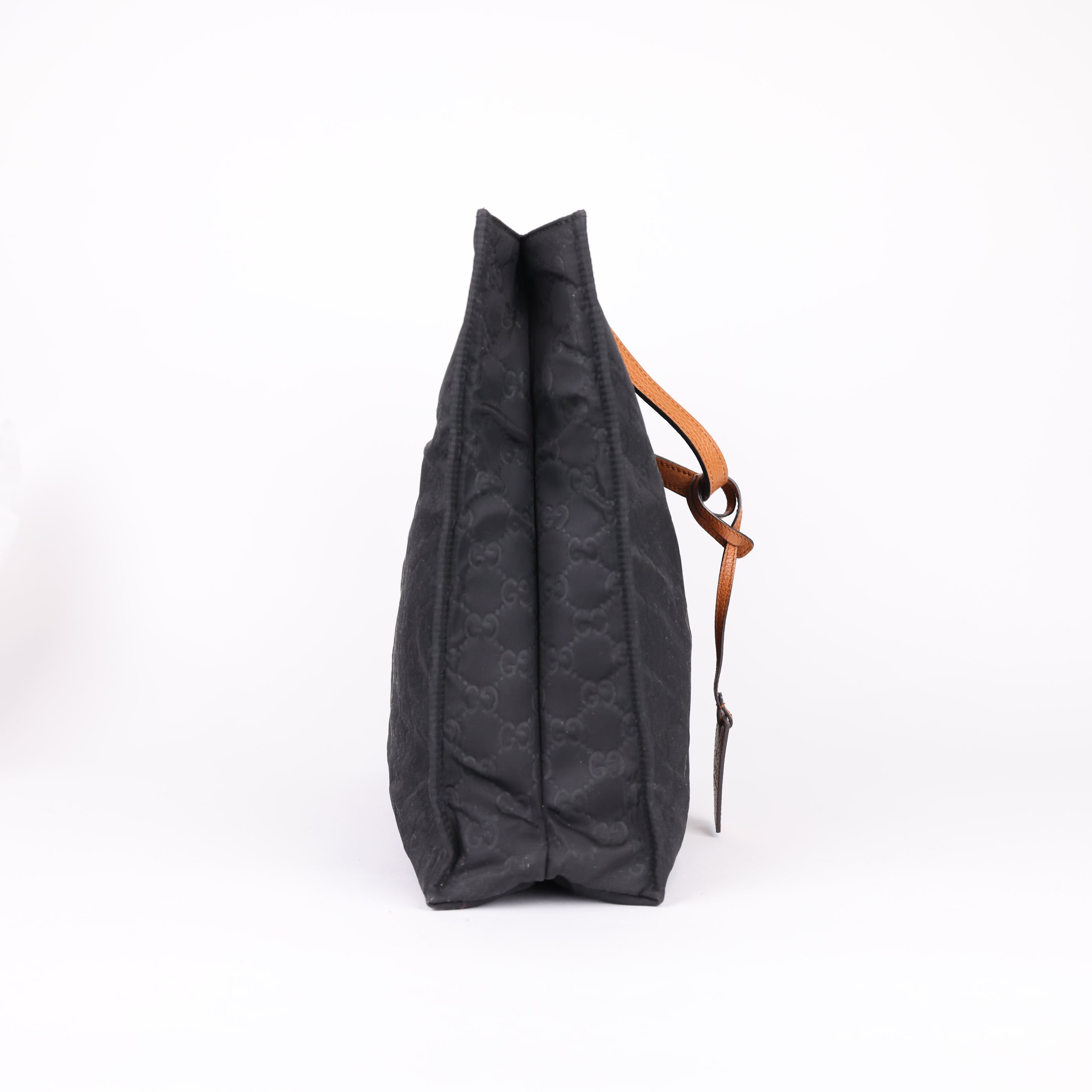 Gucci Black GG Nylon Tote Bag Brown- Pre Owned