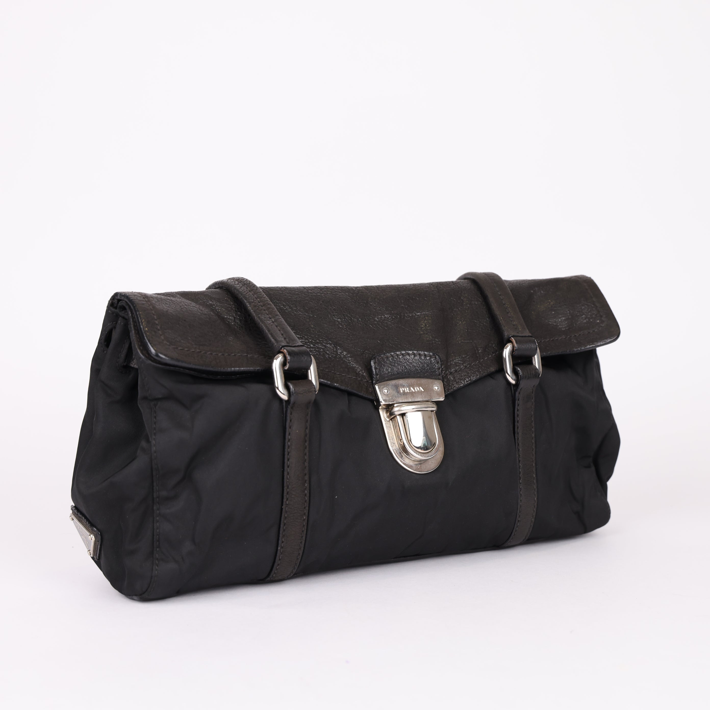 J0797B00094 Prada Black Tessuto Easy Shoulder Bag Nylon Cloth- Pre Owned