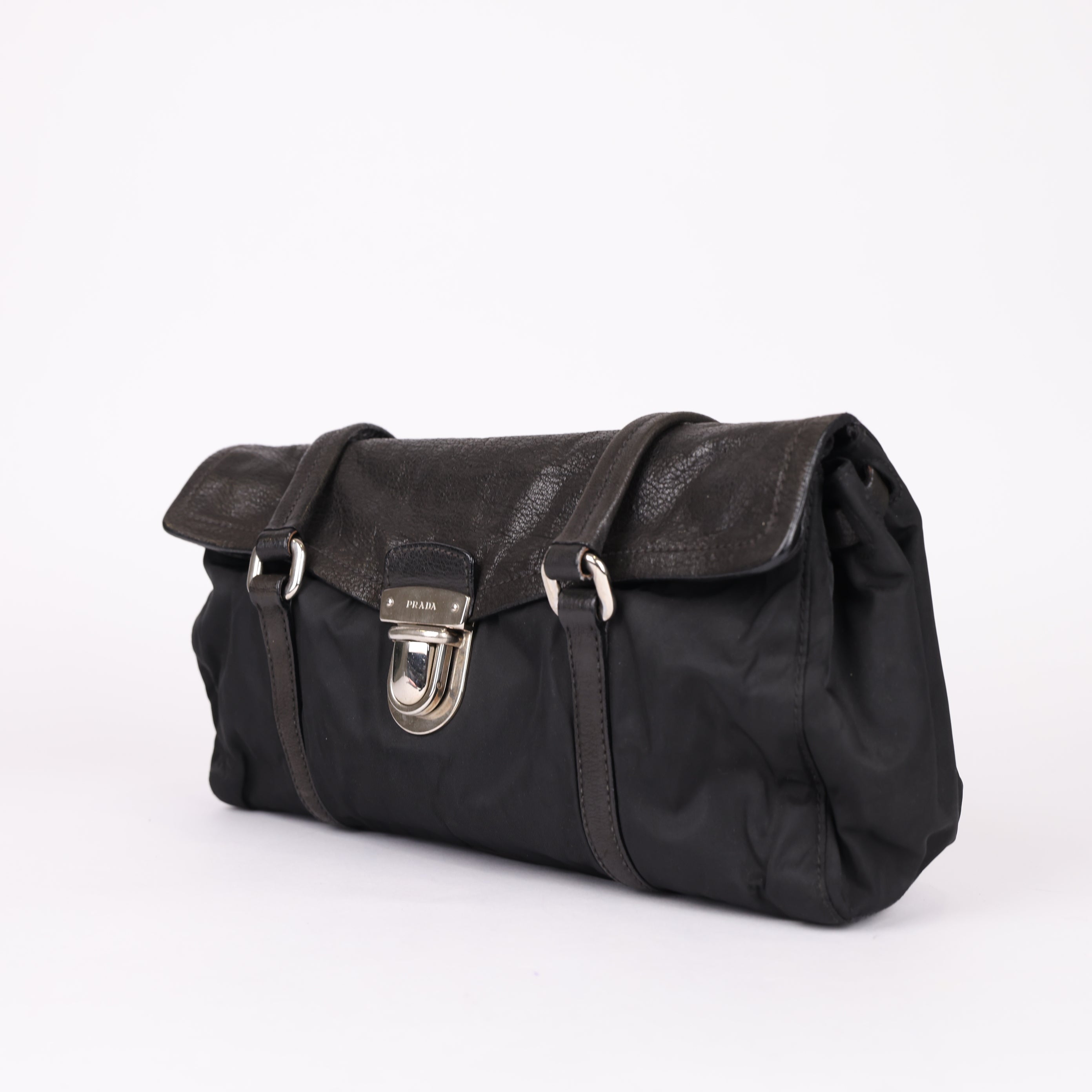 J0797B00094 Prada Black Tessuto Easy Shoulder Bag Nylon Cloth- Pre Owned