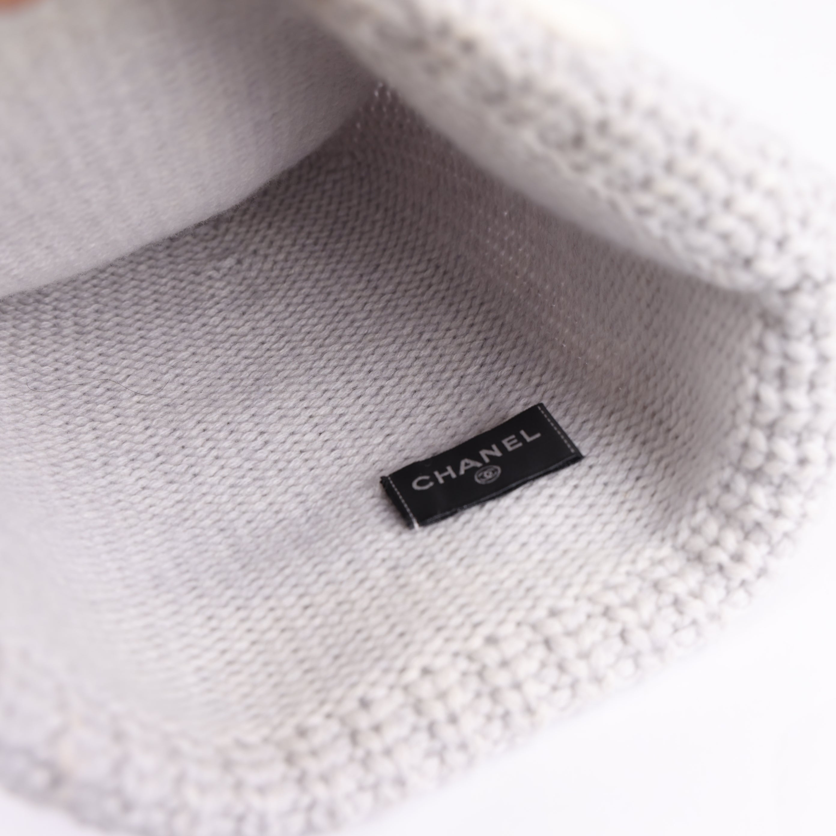 Chanel 22K Grey Cashmere CC Beanie- Pre Owned