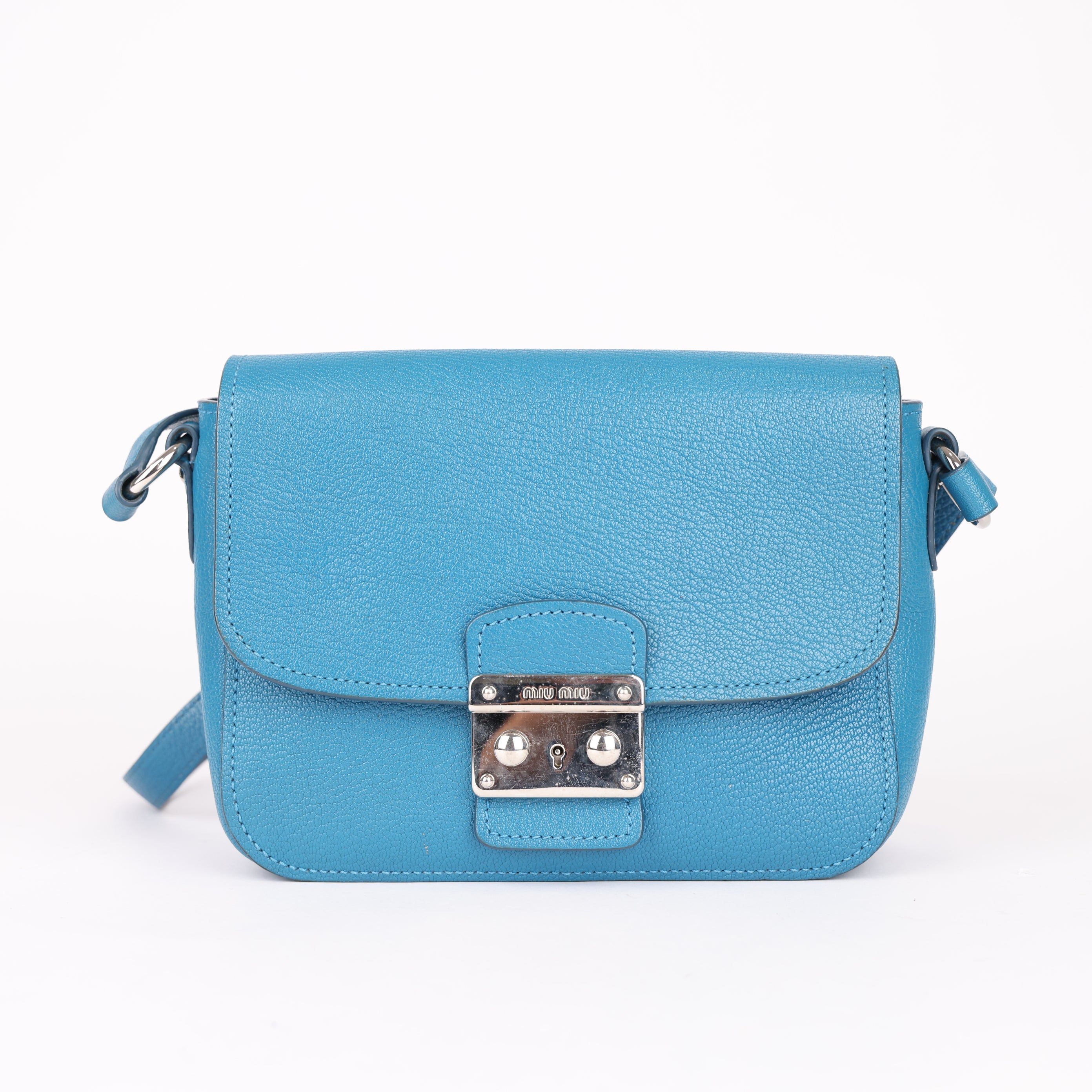 Miu Miu Blue Leather Shoulder Bag- Pre Owned