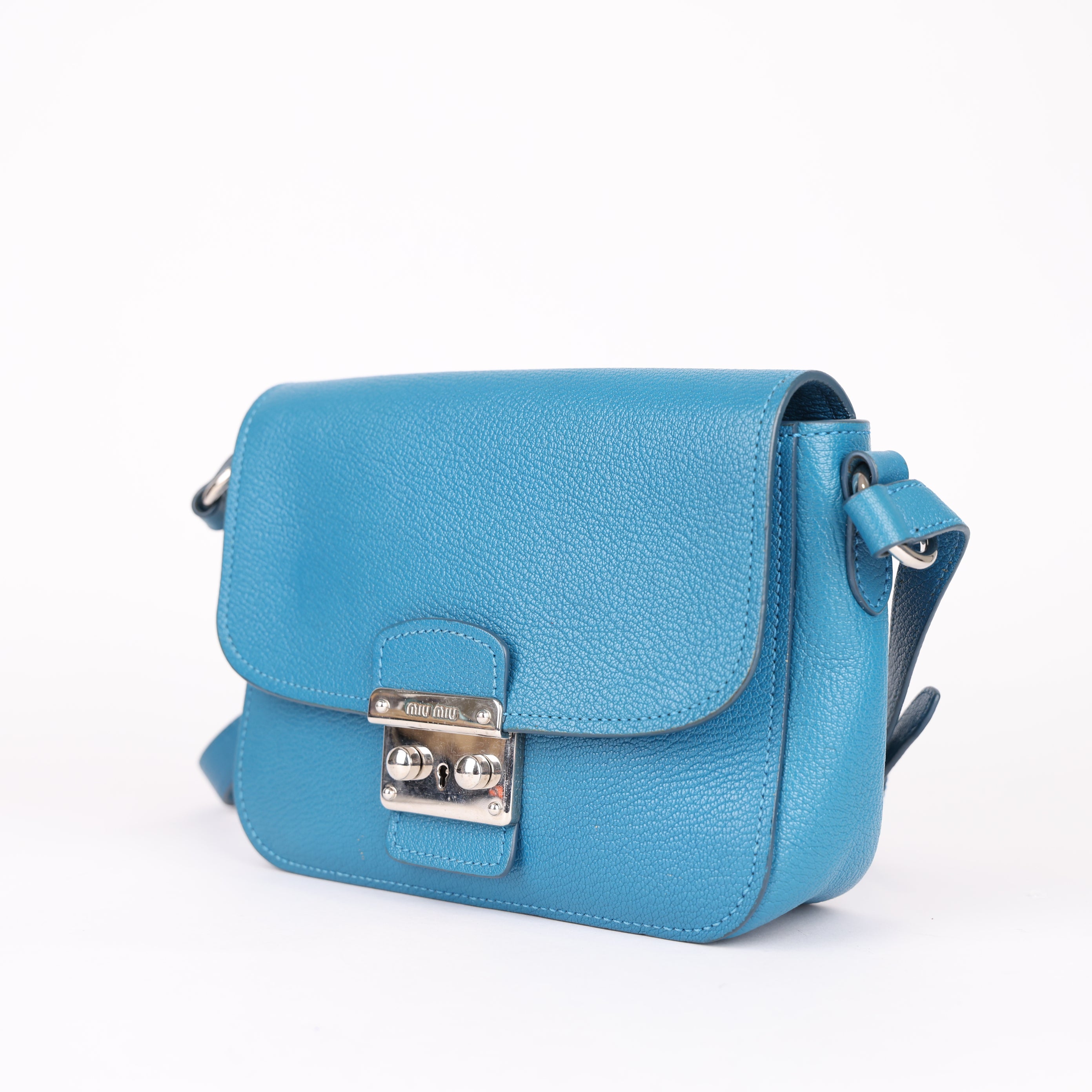 Miu Miu Blue Leather Shoulder Bag- Pre Owned