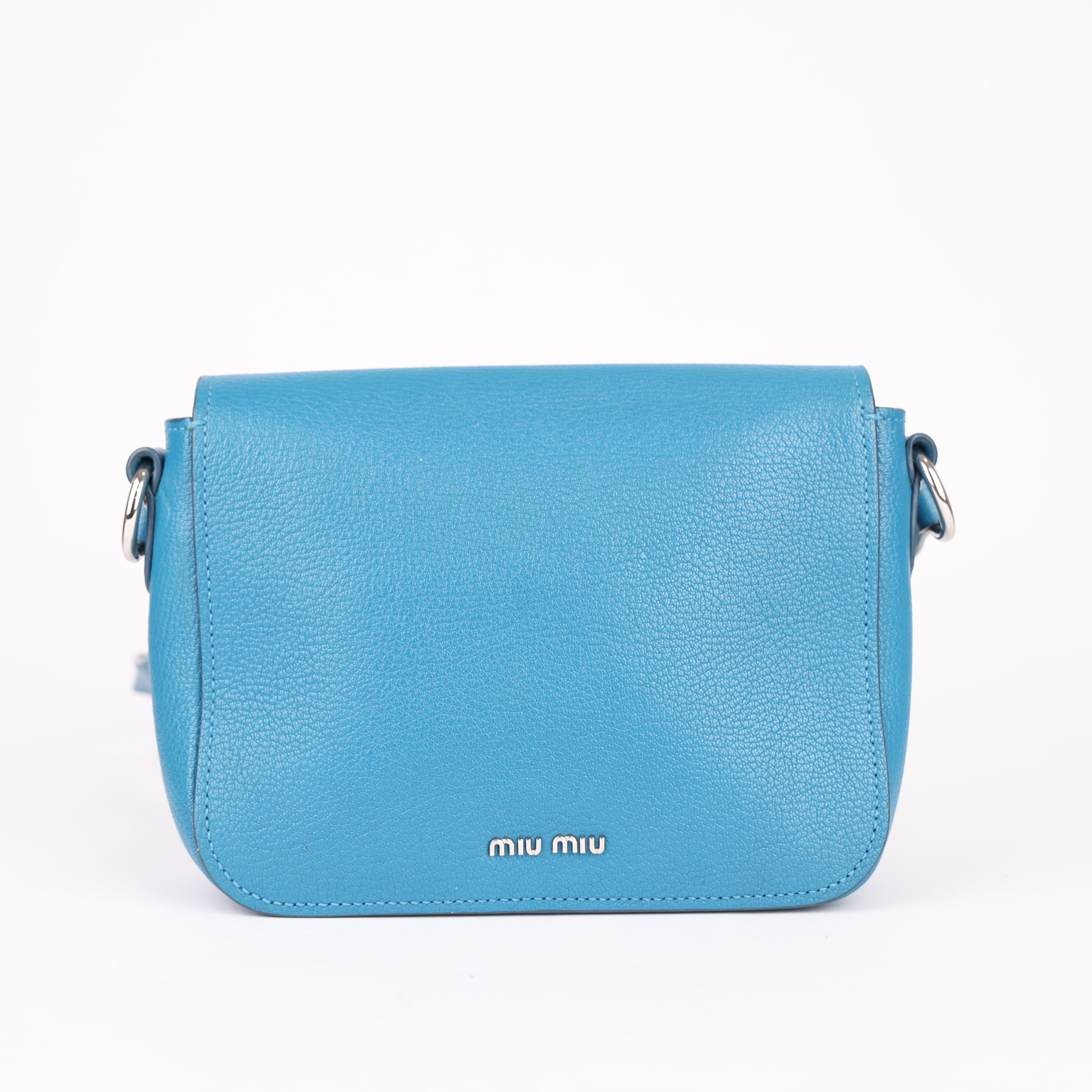 Miu Miu Blue Leather Shoulder Bag- Pre Owned