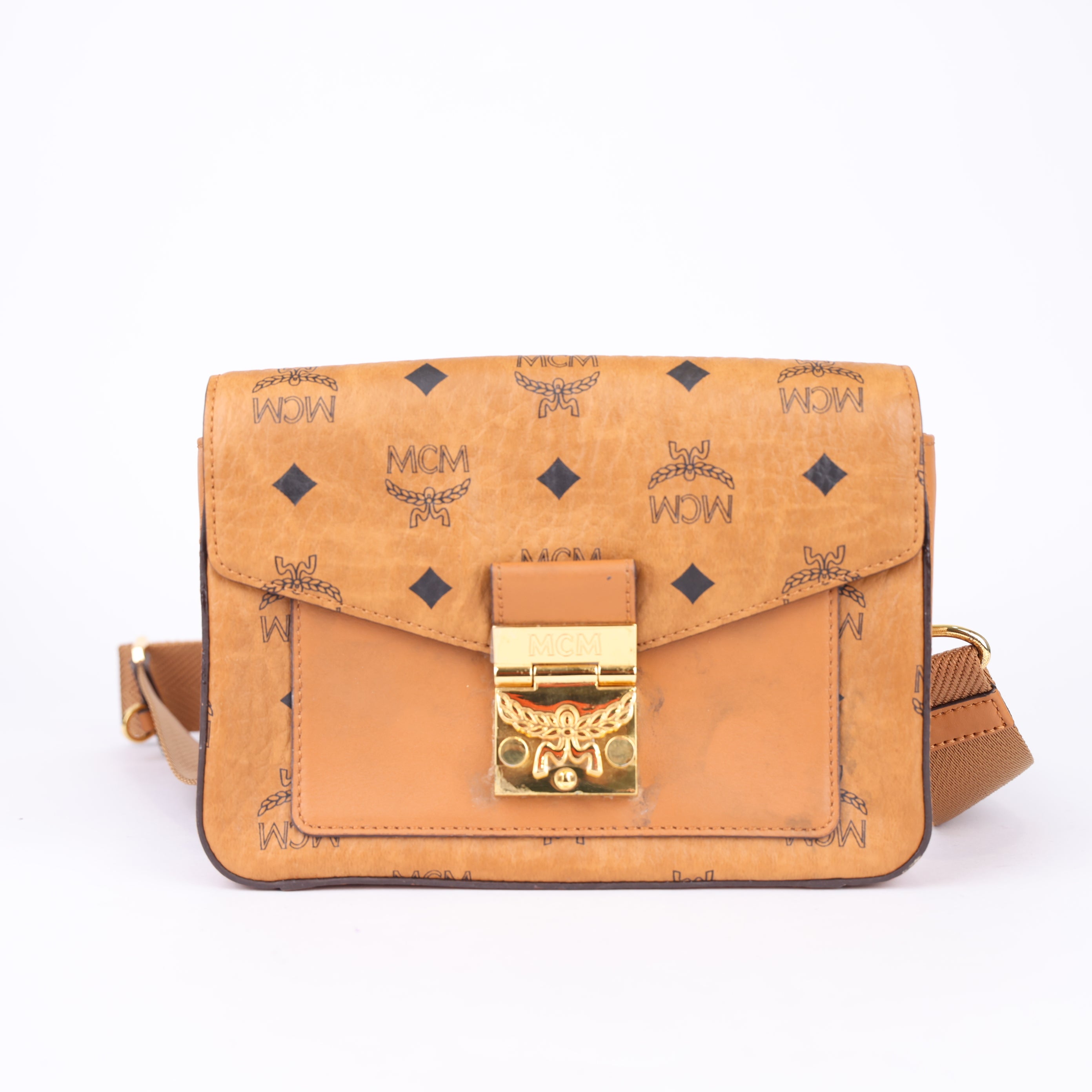 JO783 MCM Millie Visetos Small Crossbody- Pre Owned