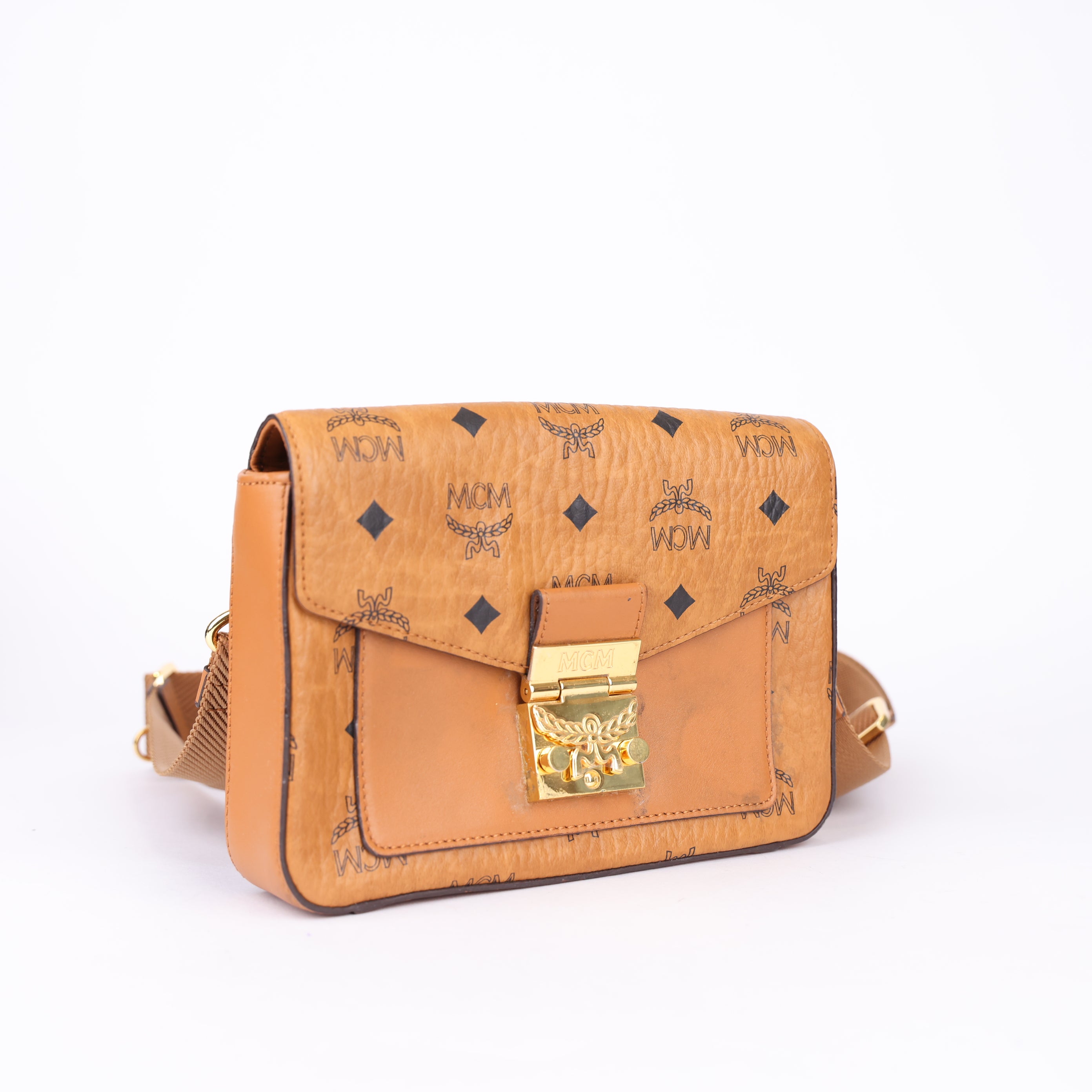 JO783 MCM Millie Visetos Small Crossbody- Pre Owned
