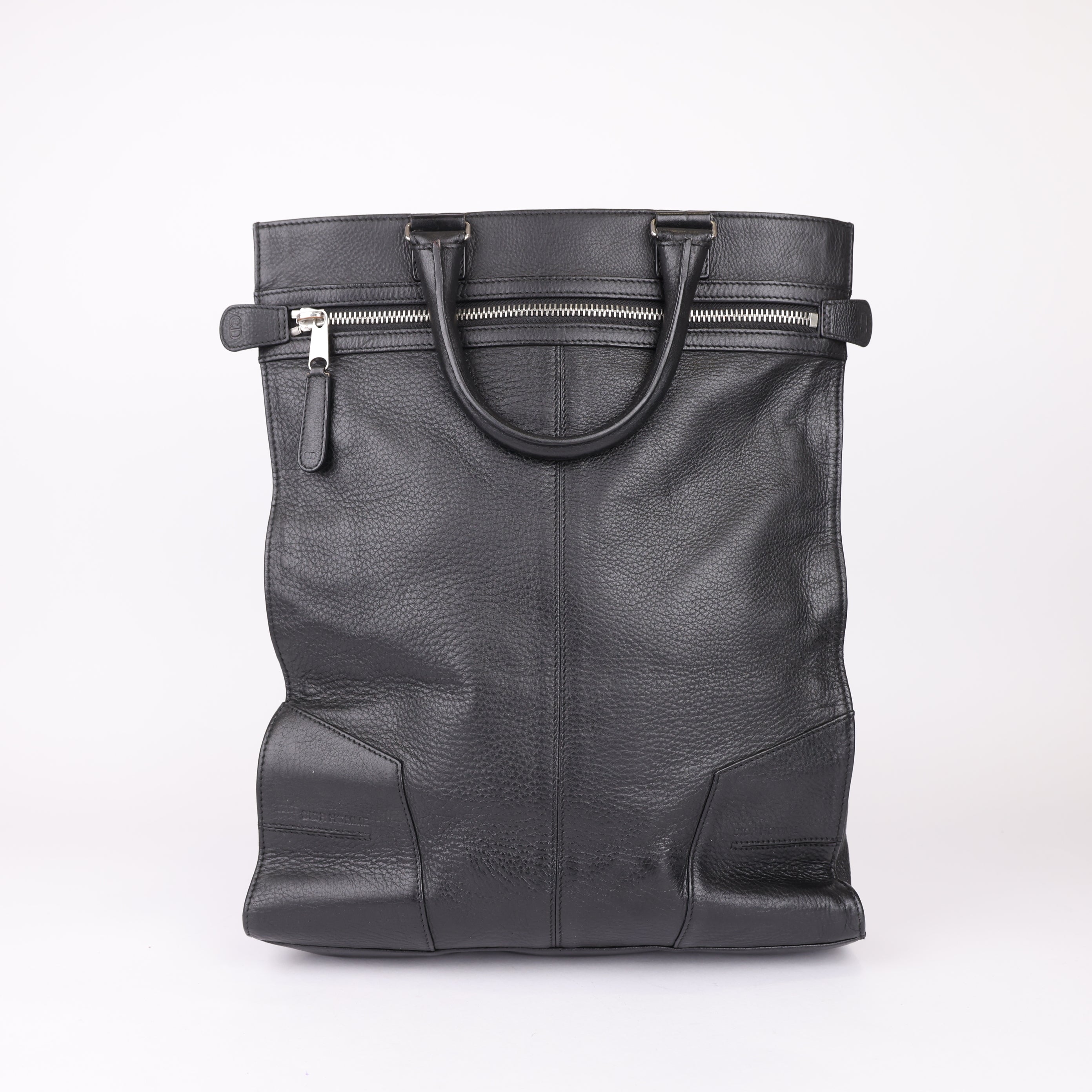 PRE OWNED- Christian Dior Homme Leather Tote Bag