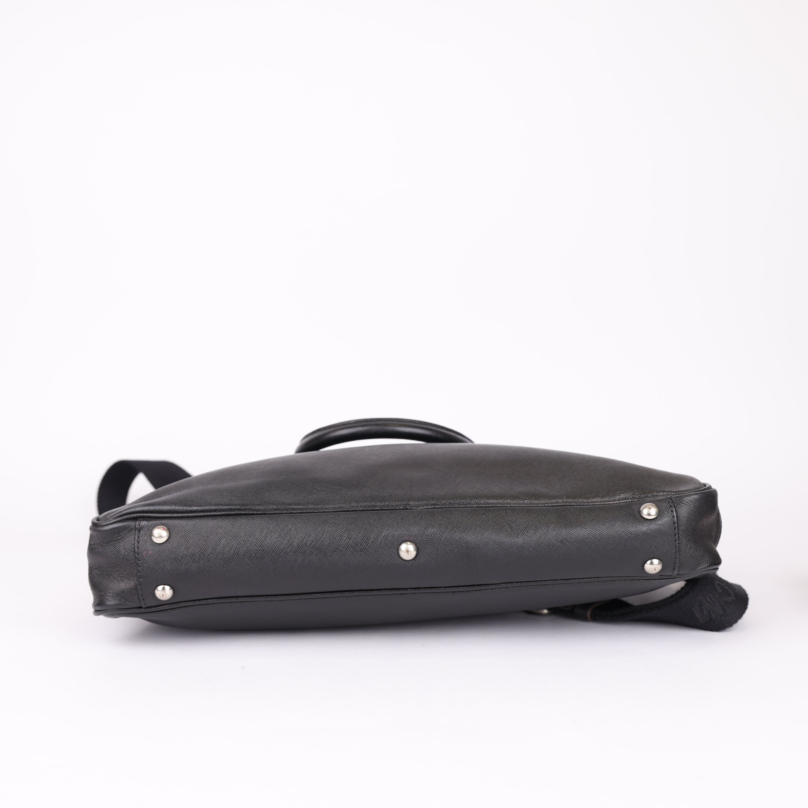 MCM Visetos Black Saffiano Leather Briefcase Bag- Pre Owned