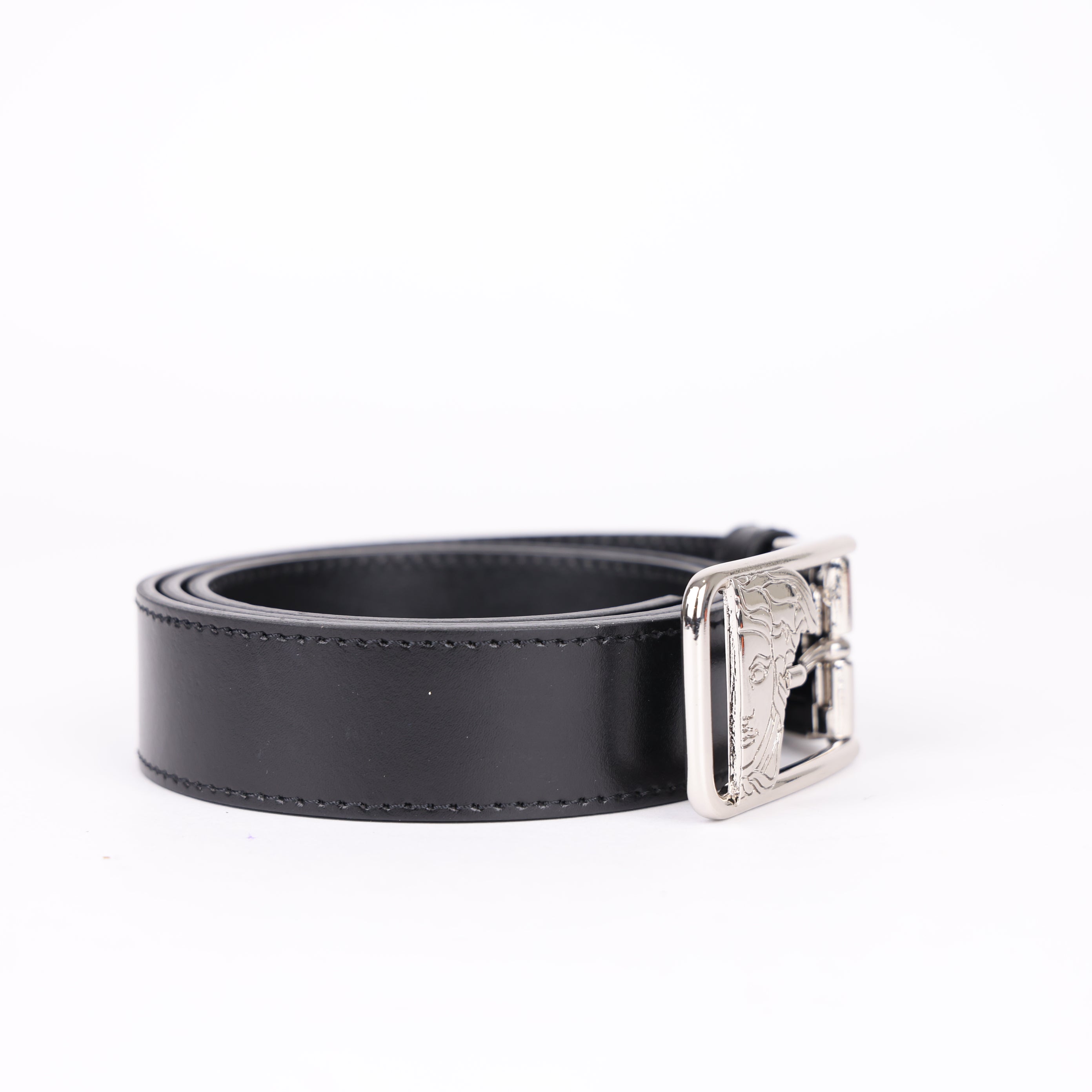 J0787 Versace belt Black Leather 110cm- Pre Owned
