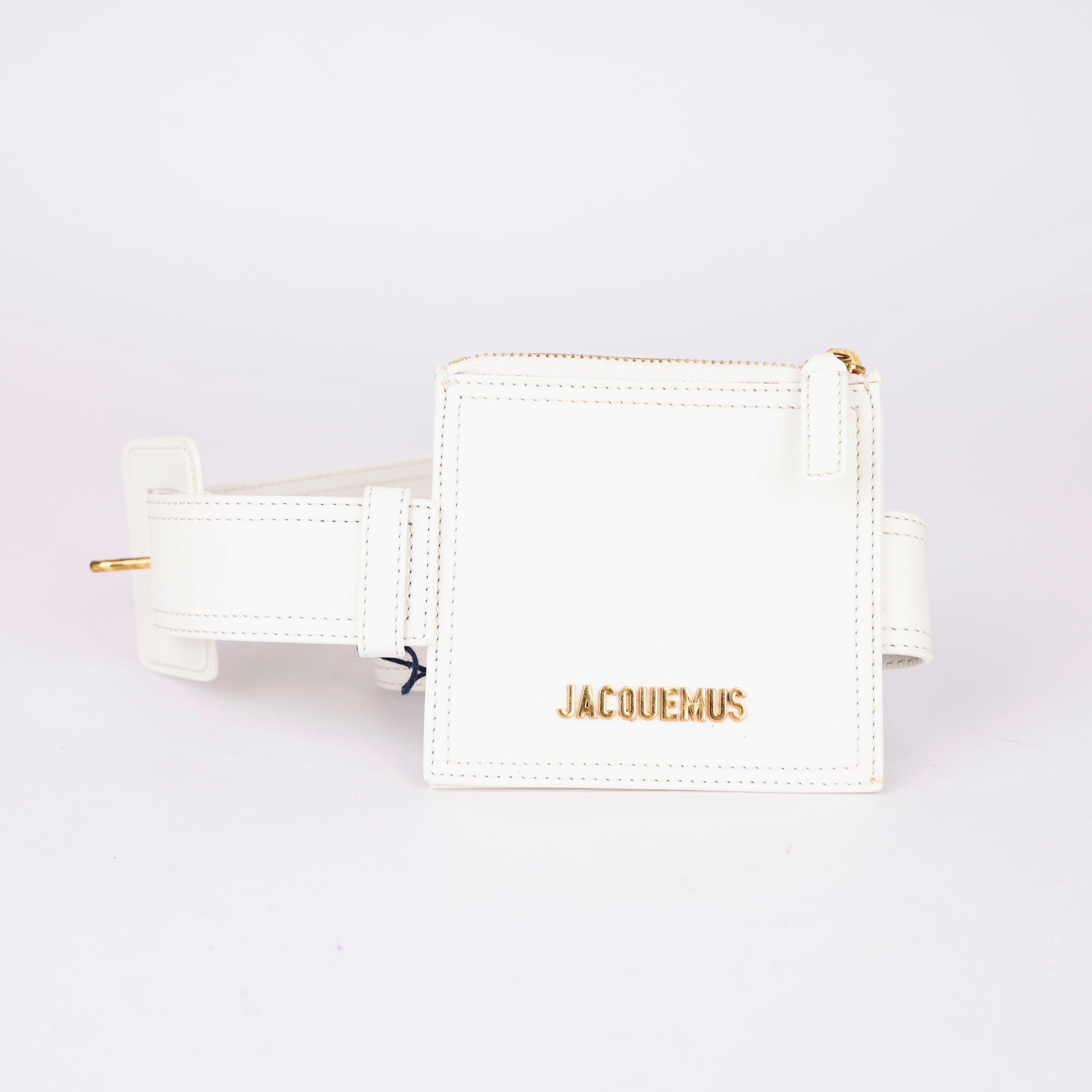 J0795 Jacquemus La Ceinture Carre Belt White- Pre Owned