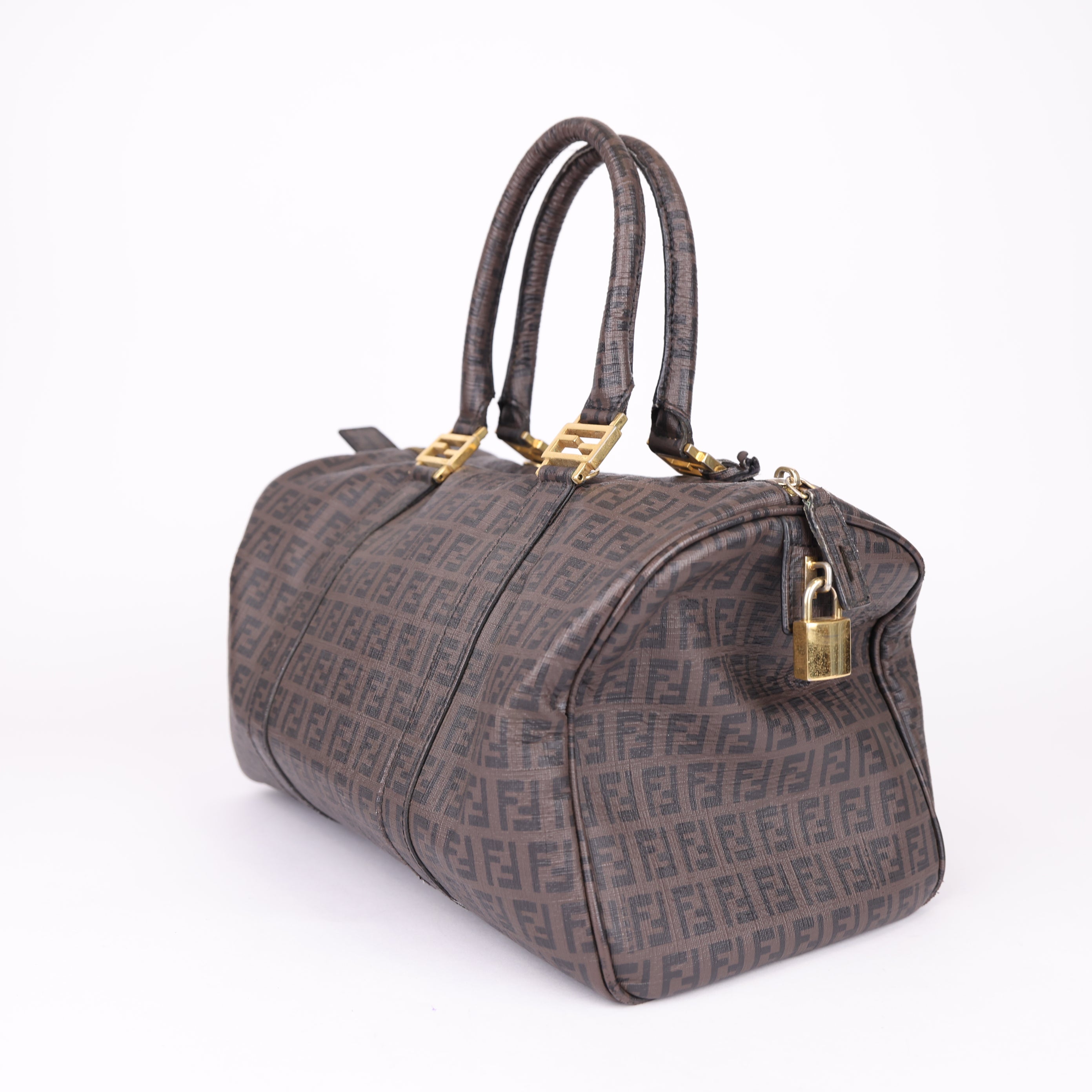 Fendi Zucca Monogram Boston Bag- Pre Owned