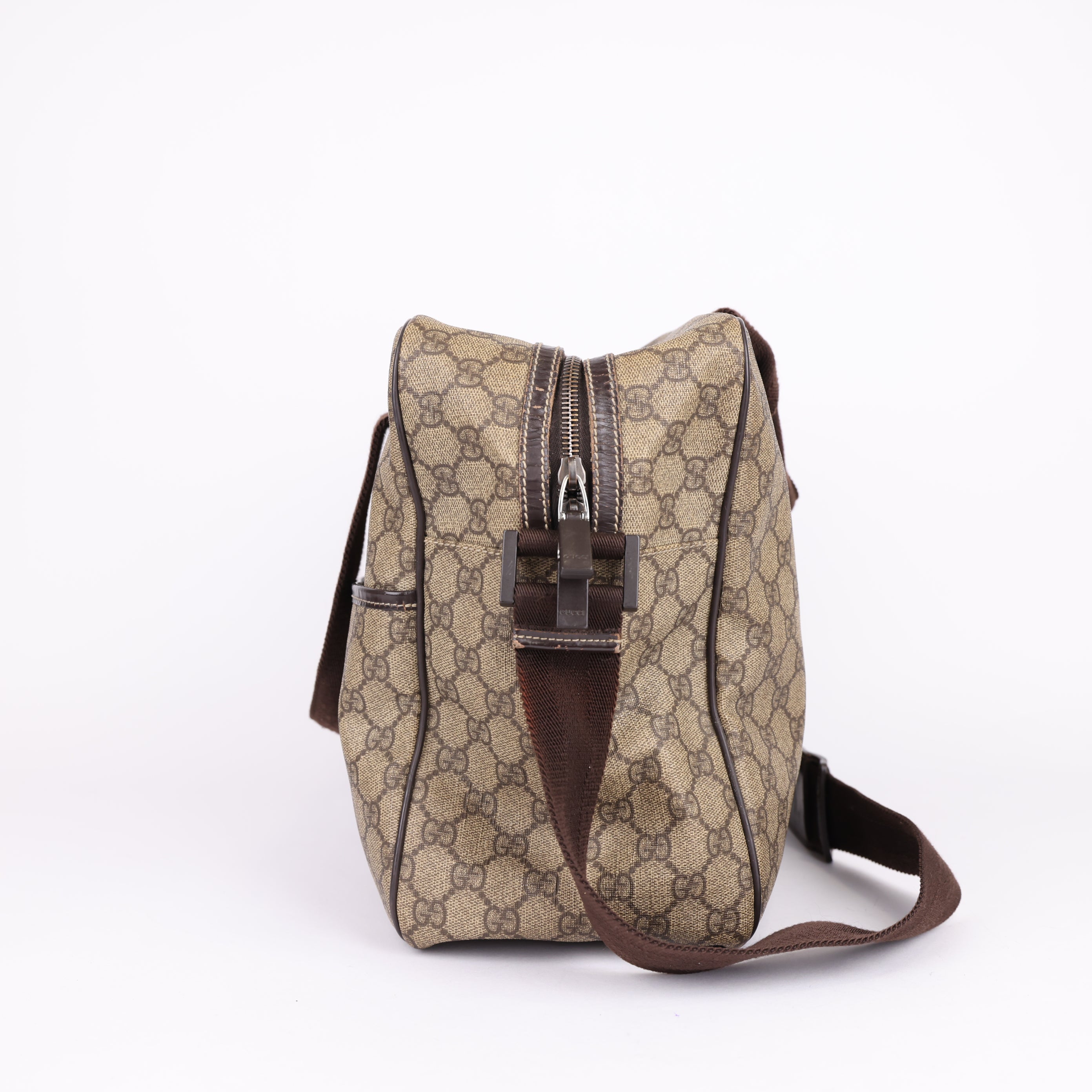 GUCCI GG Plus Monogram Interlocking G Briefcase Brown- Pre Owned