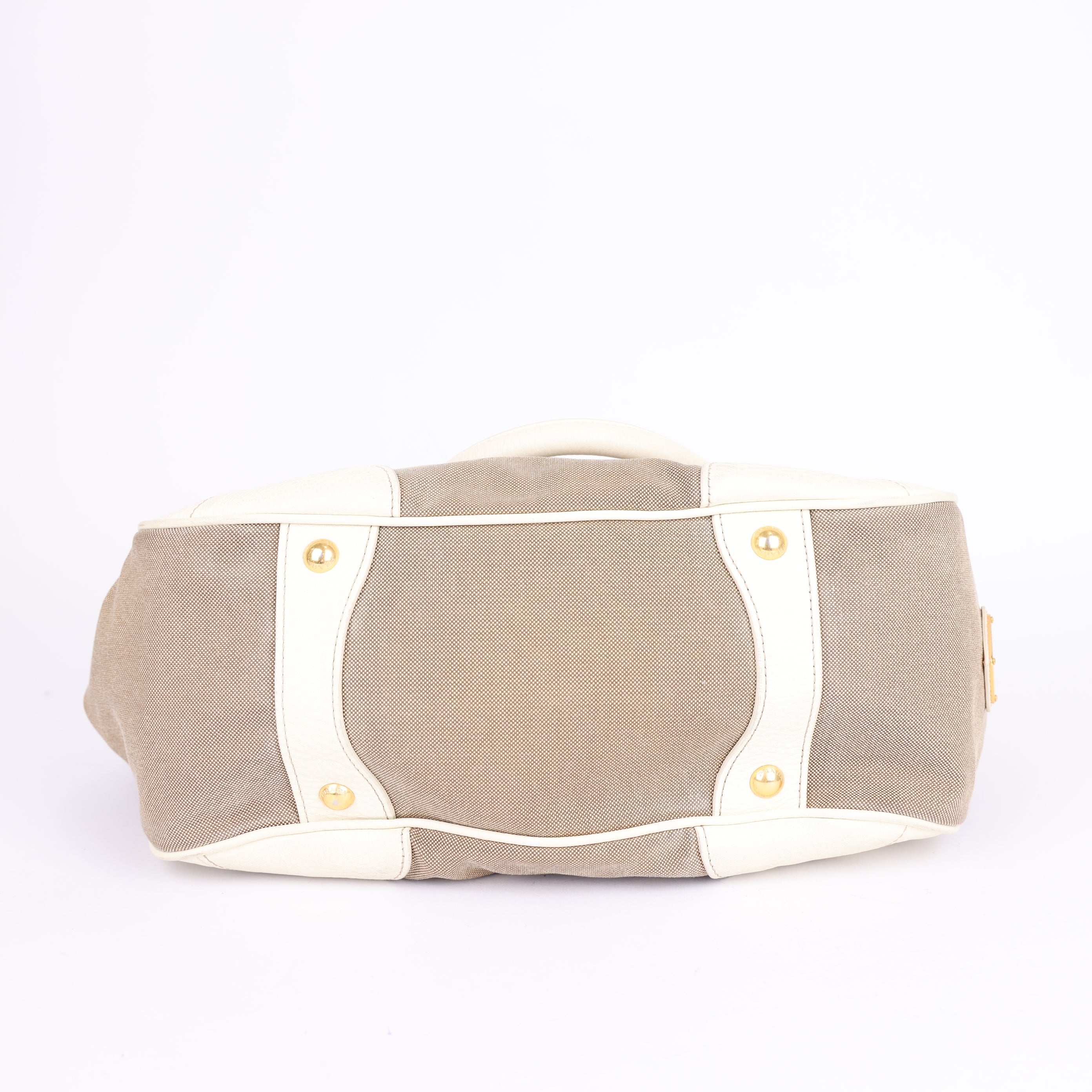 Prada Leather & Canvas Satchel Bag- Pre Owned