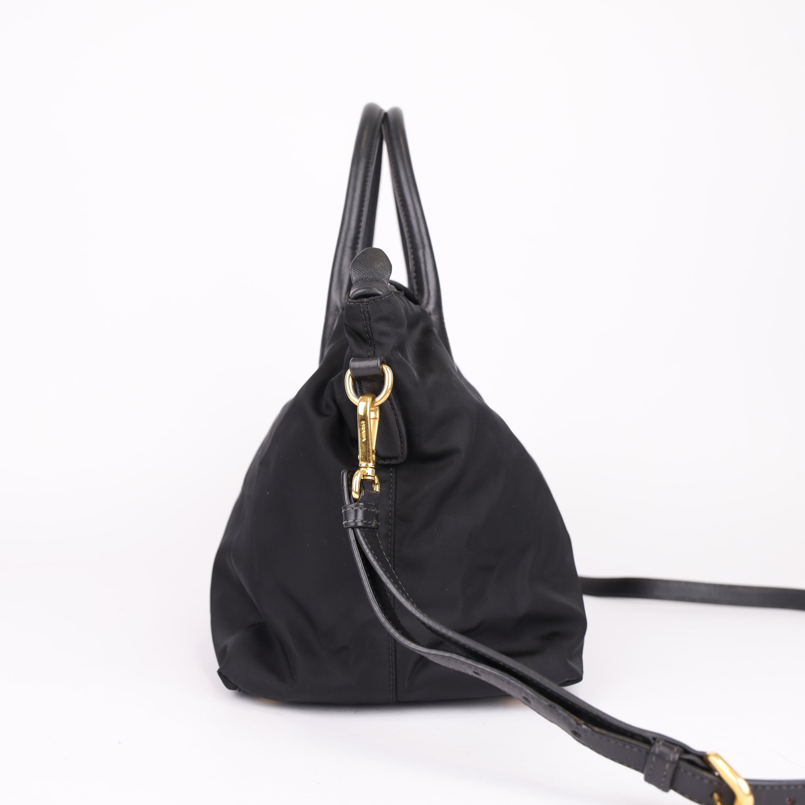 Prada Tessuto Nylon Saffiano Tote Black- Pre Owned