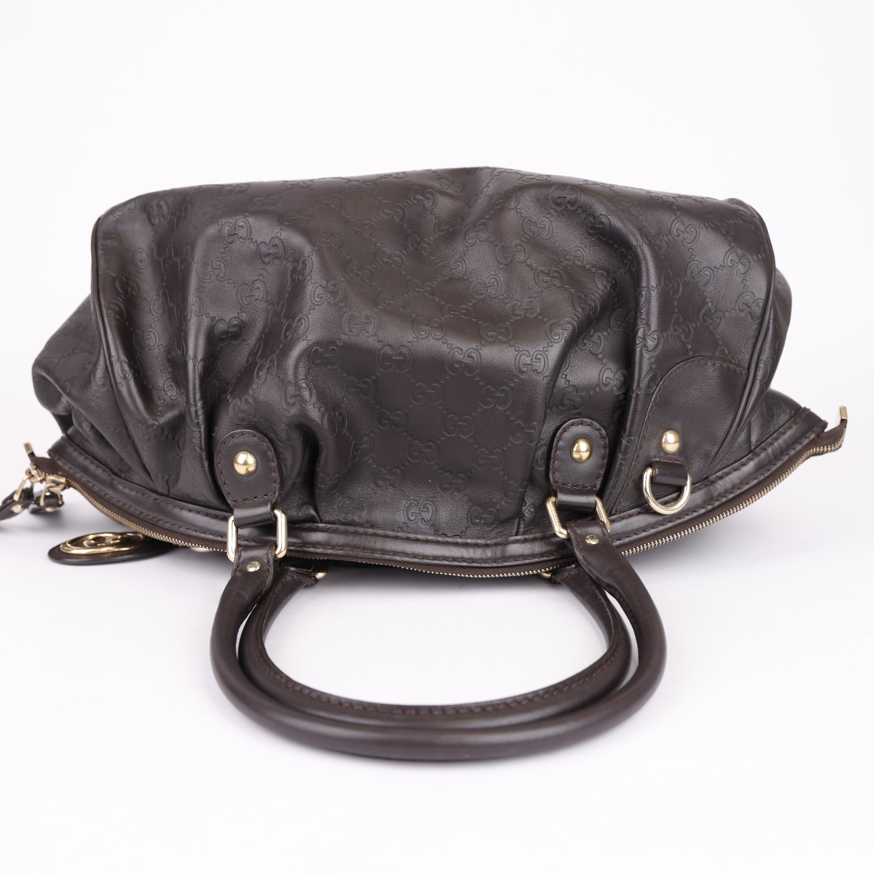 Gucci Brown Guccissima Leather Sukey Satchel Dark brown- Pre Owned