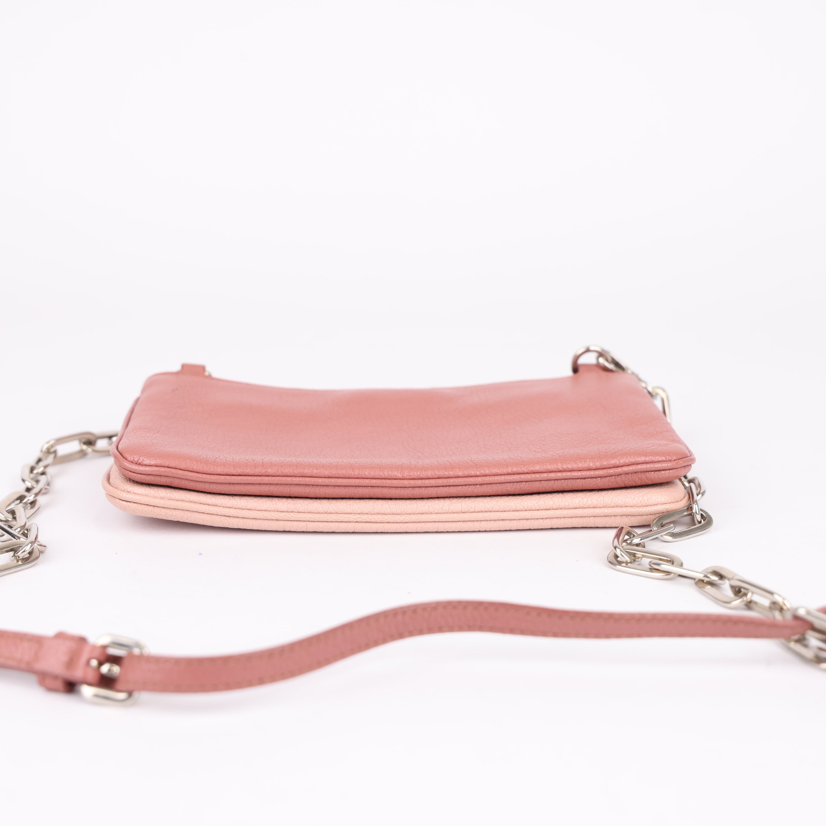 J0916 Miu Miu 2014-2017 Leather Shoulder Bag | Pink- Pre Owned
