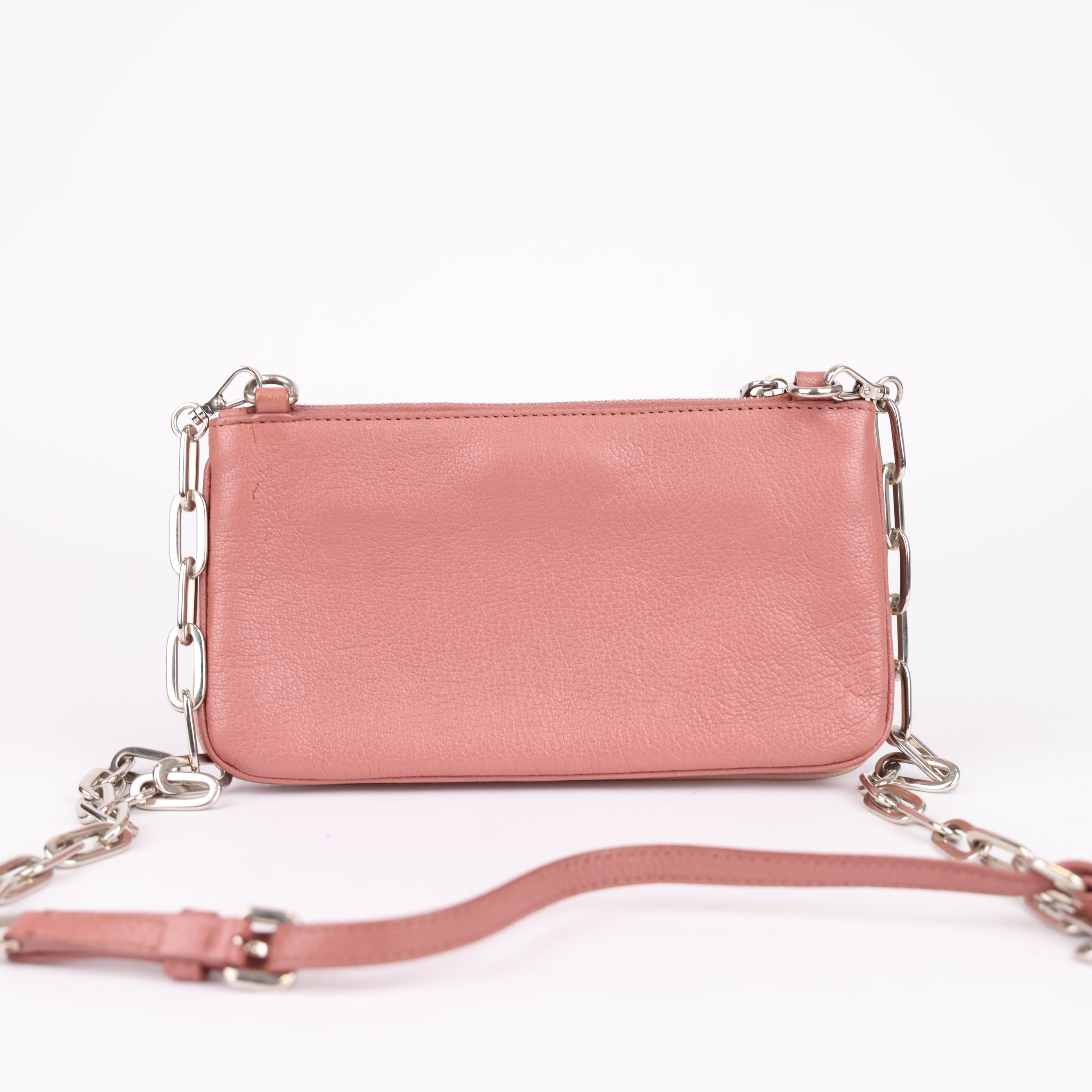 J0916 Miu Miu 2014-2017 Leather Shoulder Bag | Pink- Pre Owned