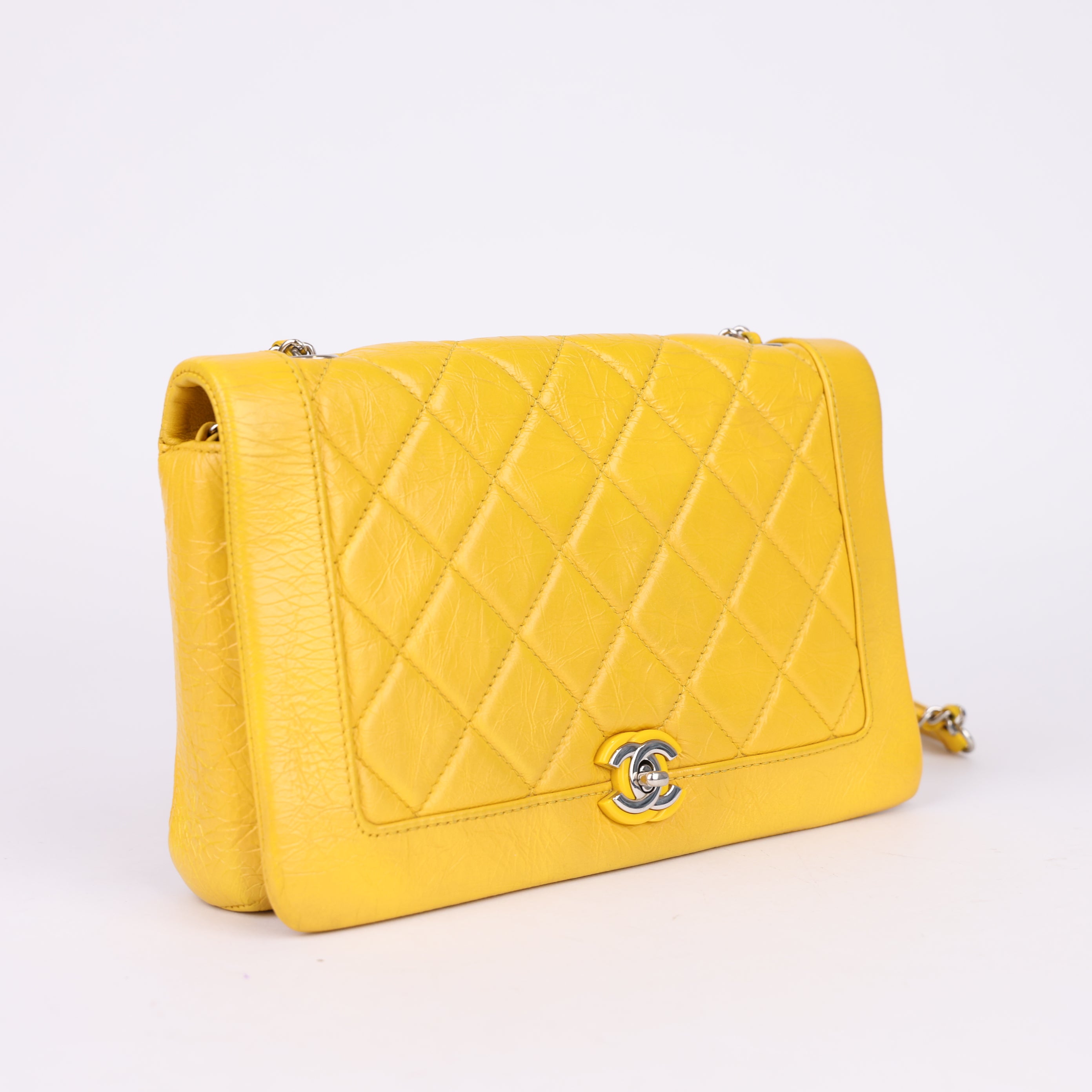 CHANEL 2018 Crumpled Calfskin Bi Quilted Full Flap crossbody bag- Pre Owned