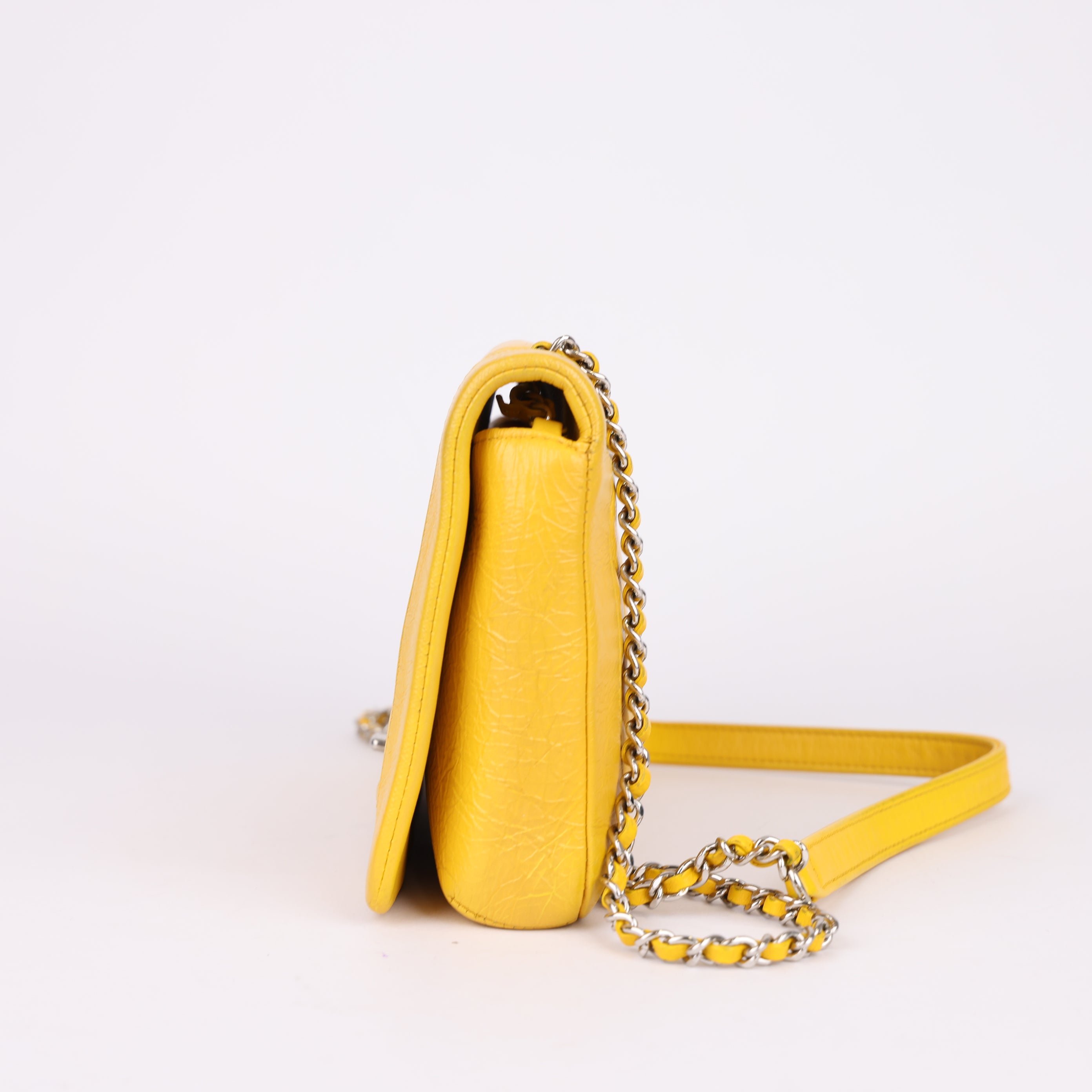 CHANEL 2018 Crumpled Calfskin Bi Quilted Full Flap crossbody bag- Pre Owned