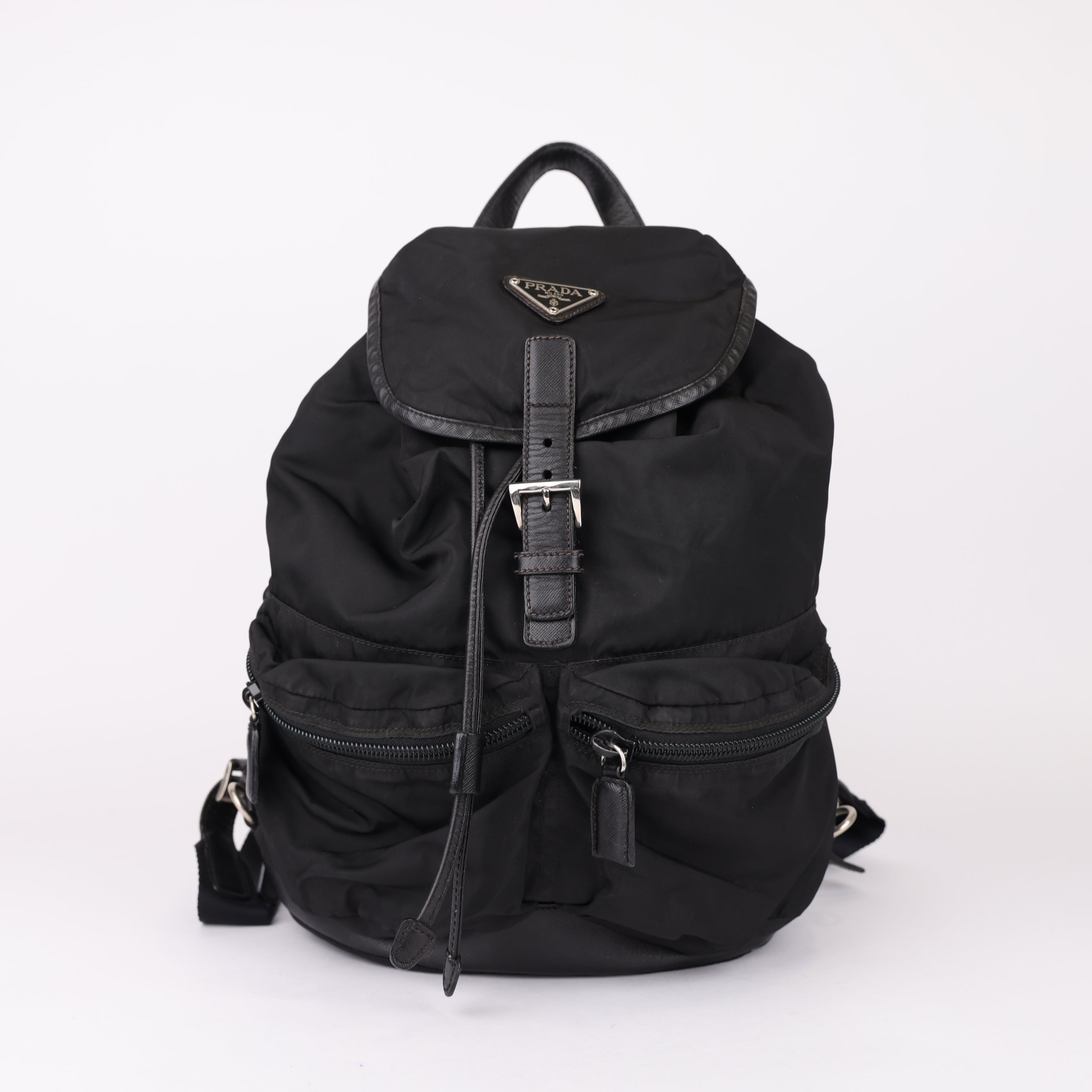 J0928 PRADA Backpack Nylon Black- Pre Owned
