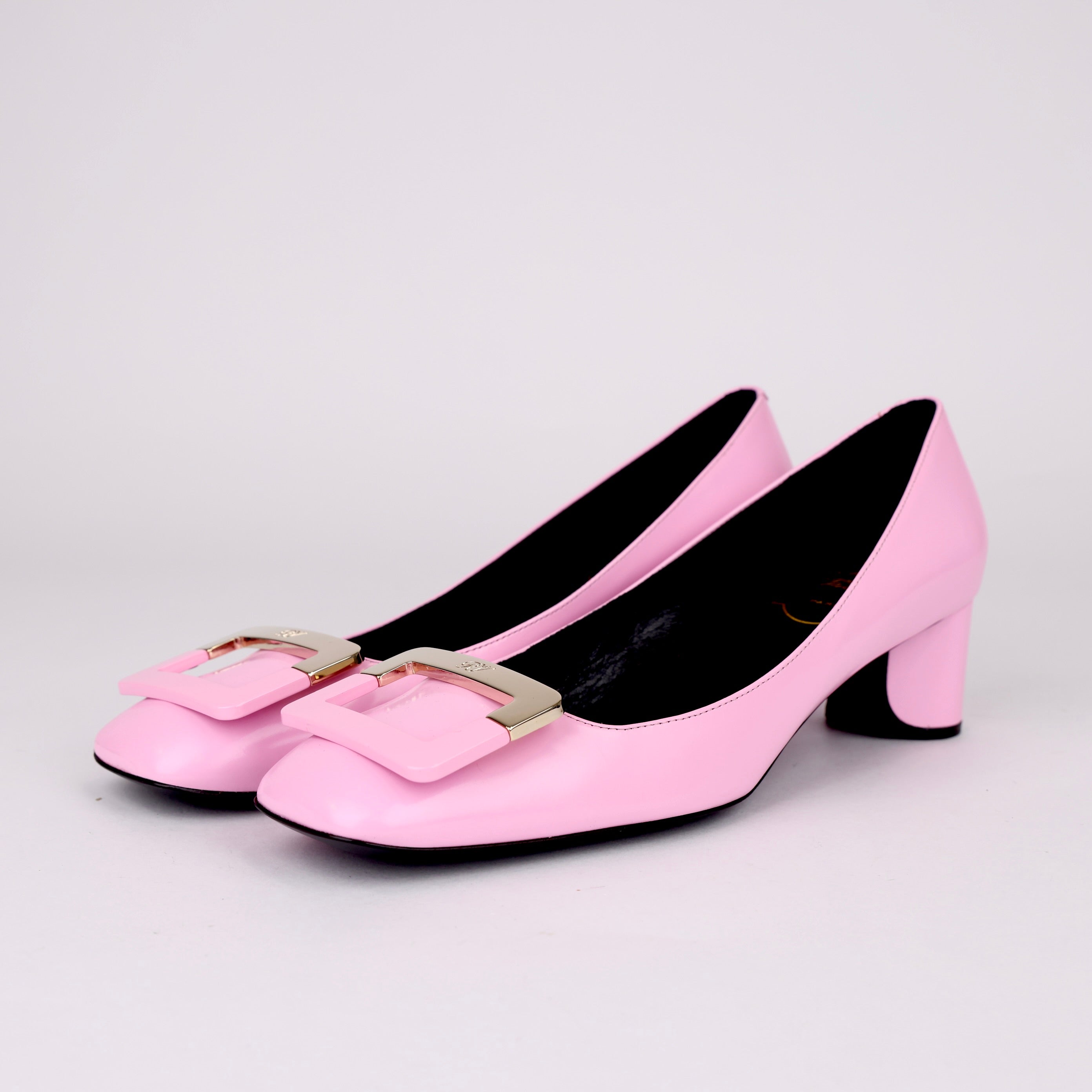 Roger Vivier Tres Vivier Rosa Bonbon Patent Leather Pumps SIZE EU37.5/ UK4.5- Pre Owned