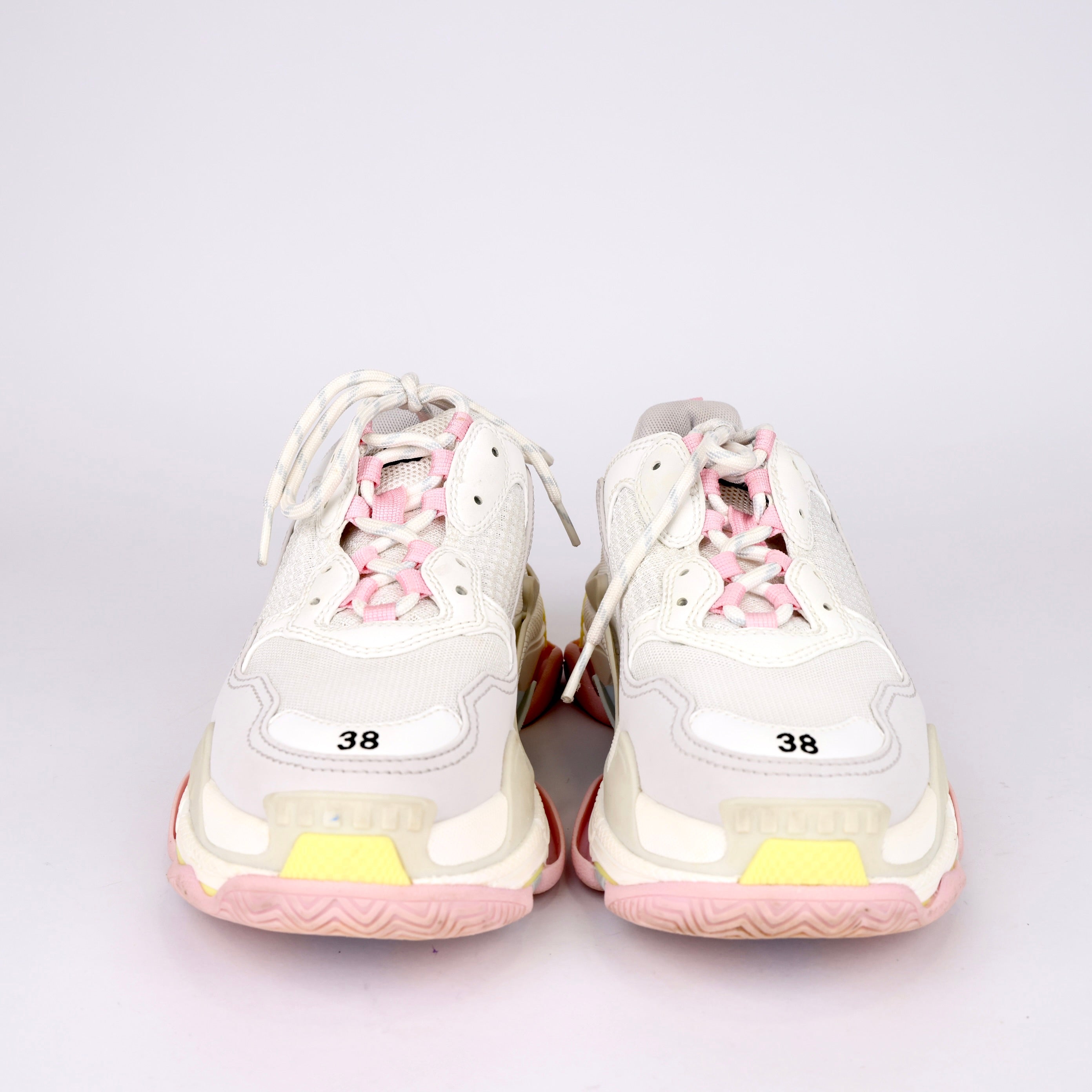 BALENCIAGA TRIPLE S TRAINERS WNNS YEL/PNK/BL size EU38/ UK5- Pre Owned