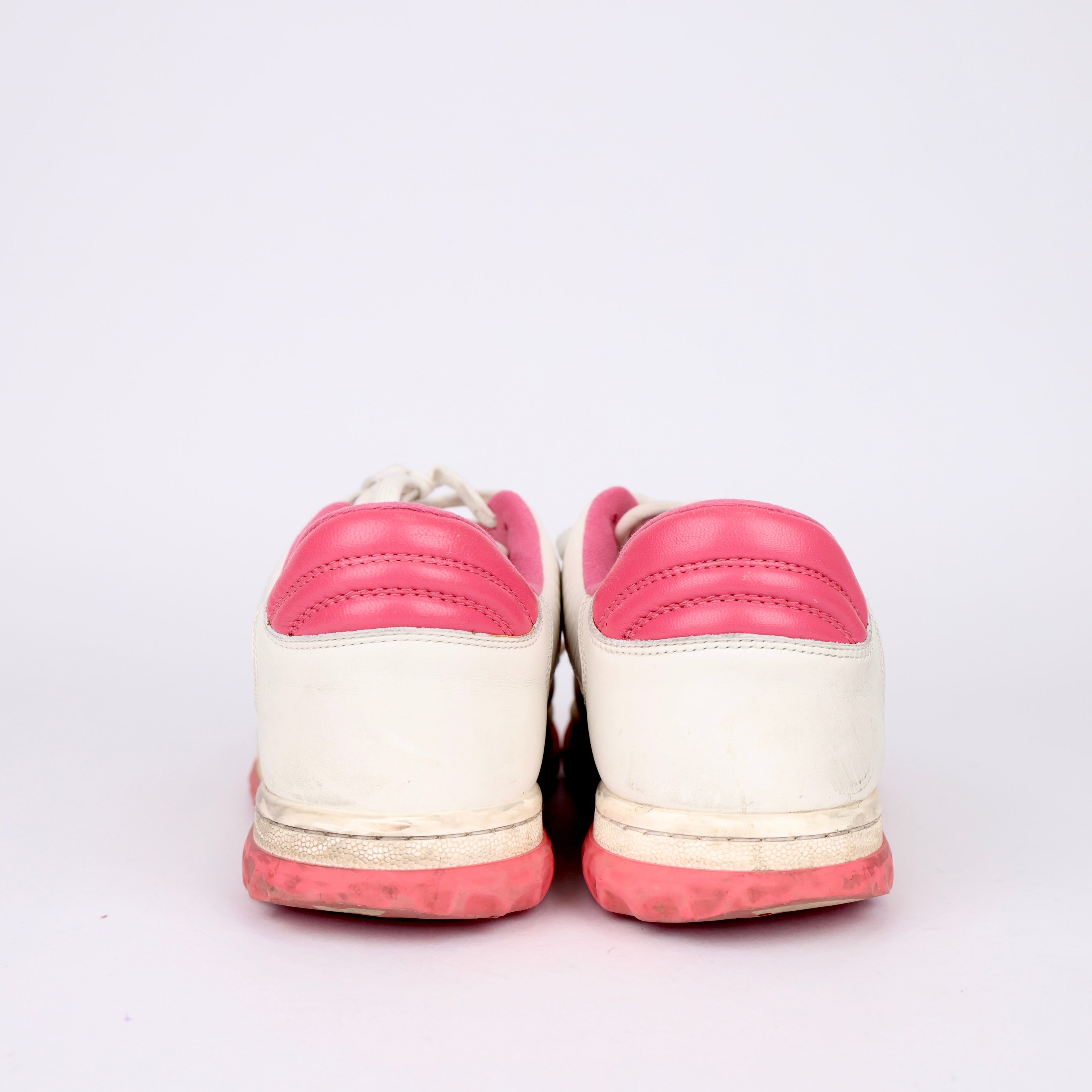 J0111 Gucci Mac80 Women's White And Pink Sneakers SIZE EU38/ UK5- Pre Owned