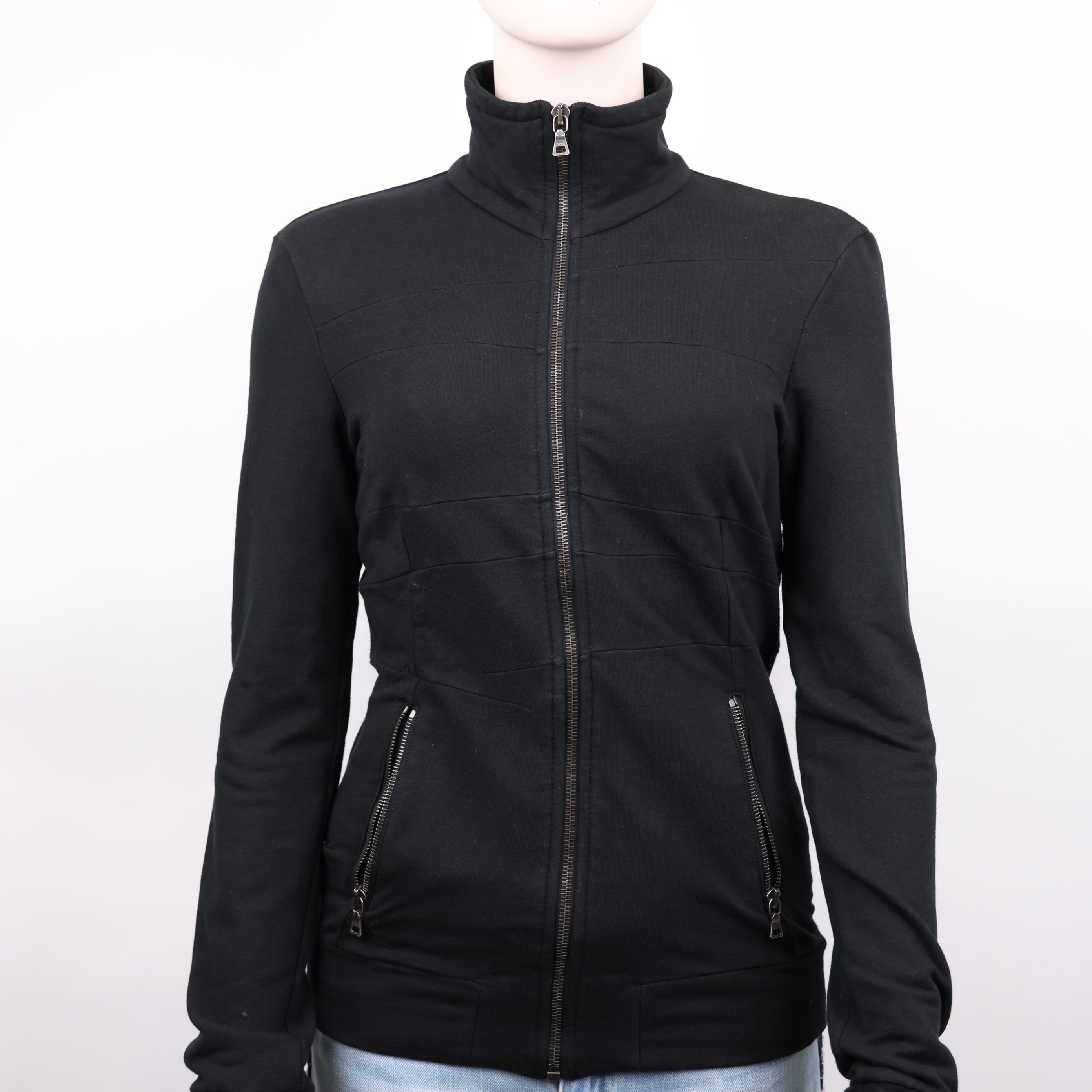 J0944 Prada Vintage Women's Black Full Zip Jacket Size S- Pre Owned