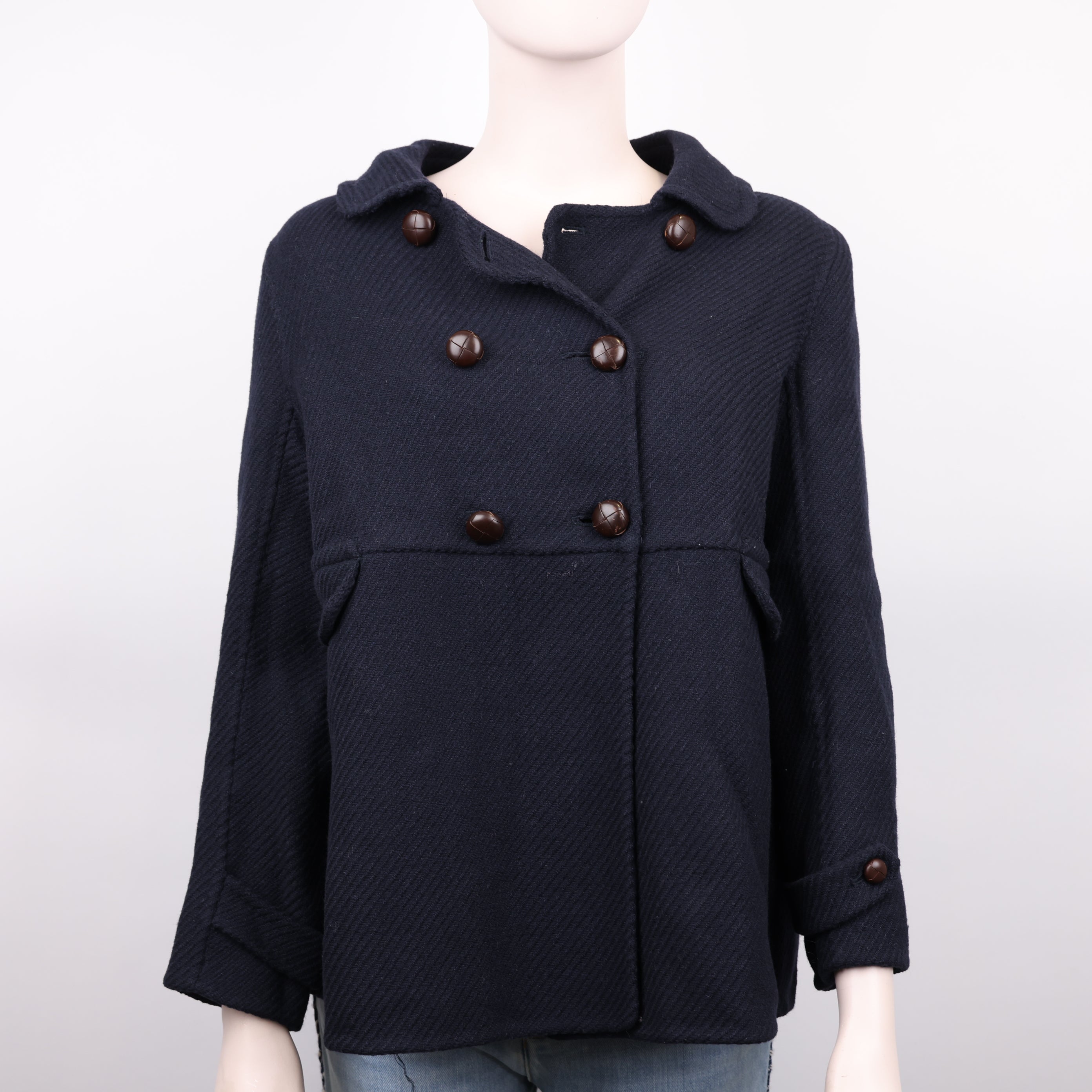J0948 MaxMara Navy Blue Coat size 10- Pre Owned