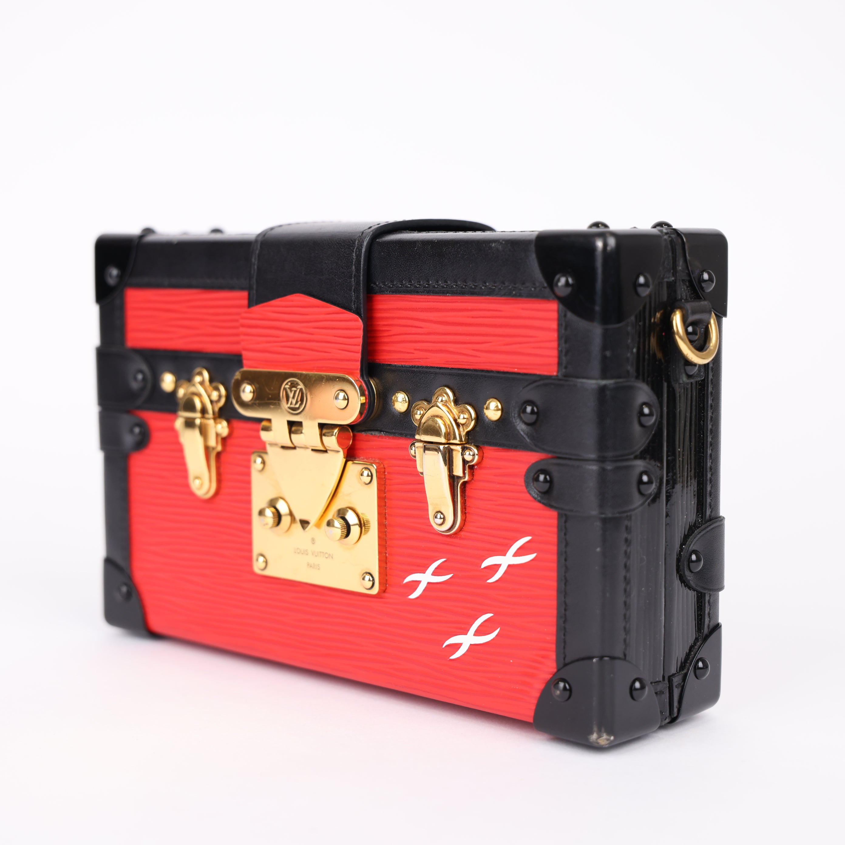 J0959 Louis Vuitton Coquelicot Epi Leather Petit Malle Bag- Pre Owned