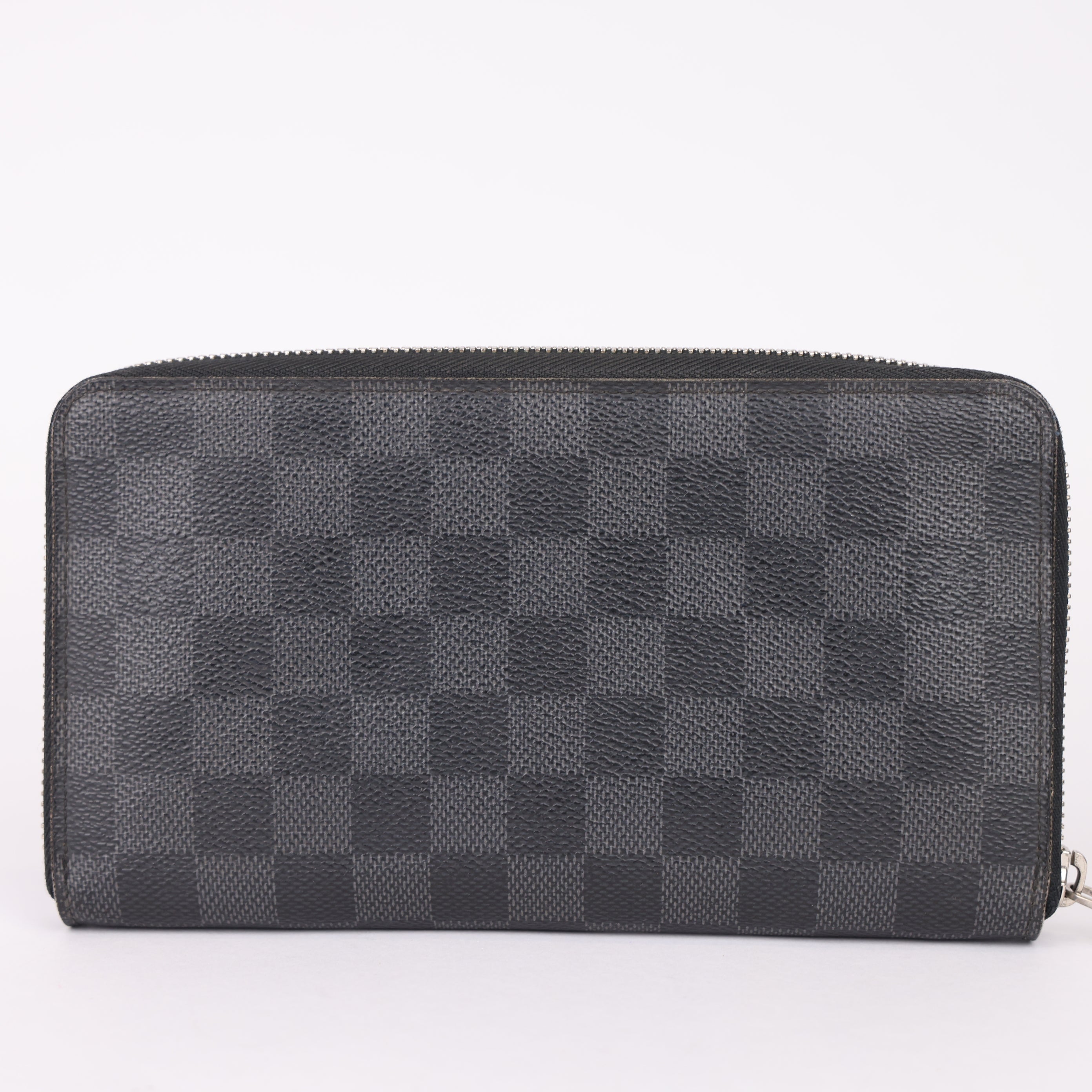J0986 LOUIS VUITTON Damier Check Graphite Zip Around Large Wallet-Pre Owned
