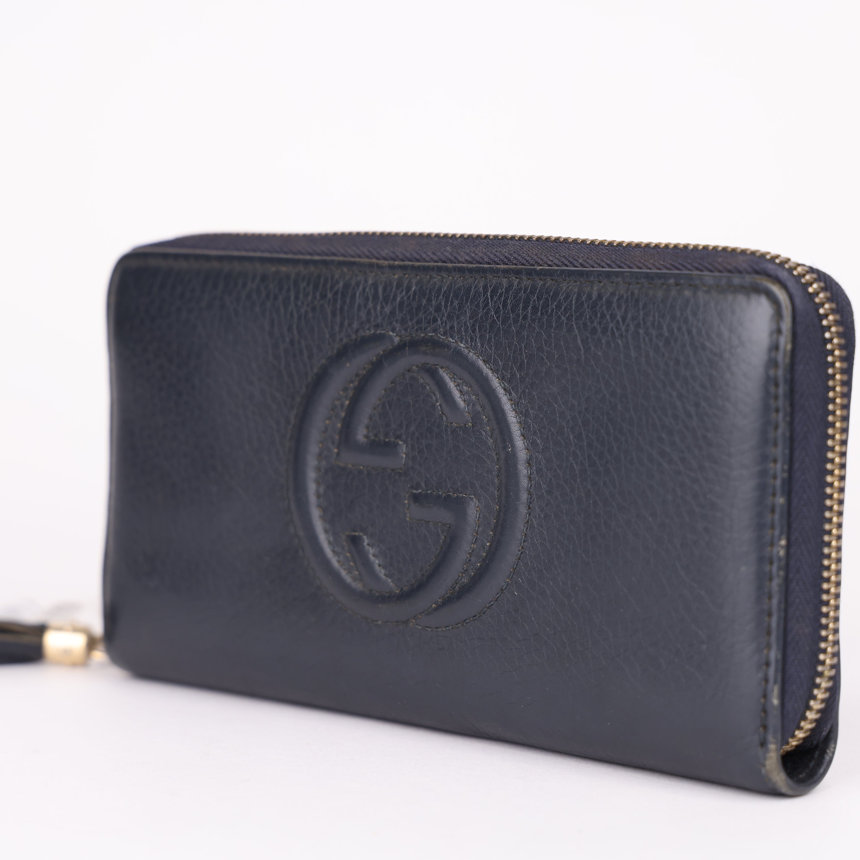 J1996 Gucci Soho navy leather wallet - Pre Owned