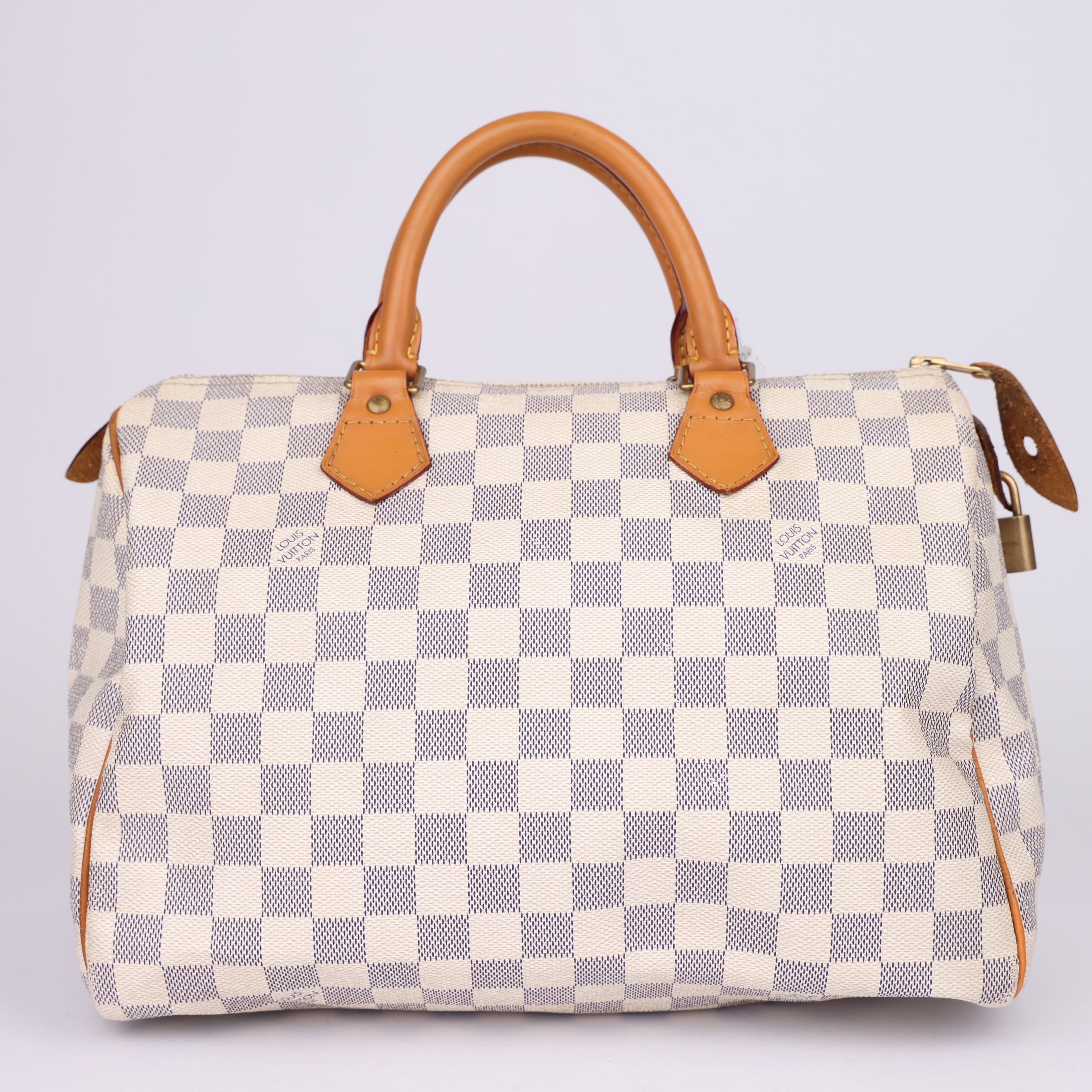 J1960 Louis Vuitton Speedy Handbag Damier 30 White- Pre Owned