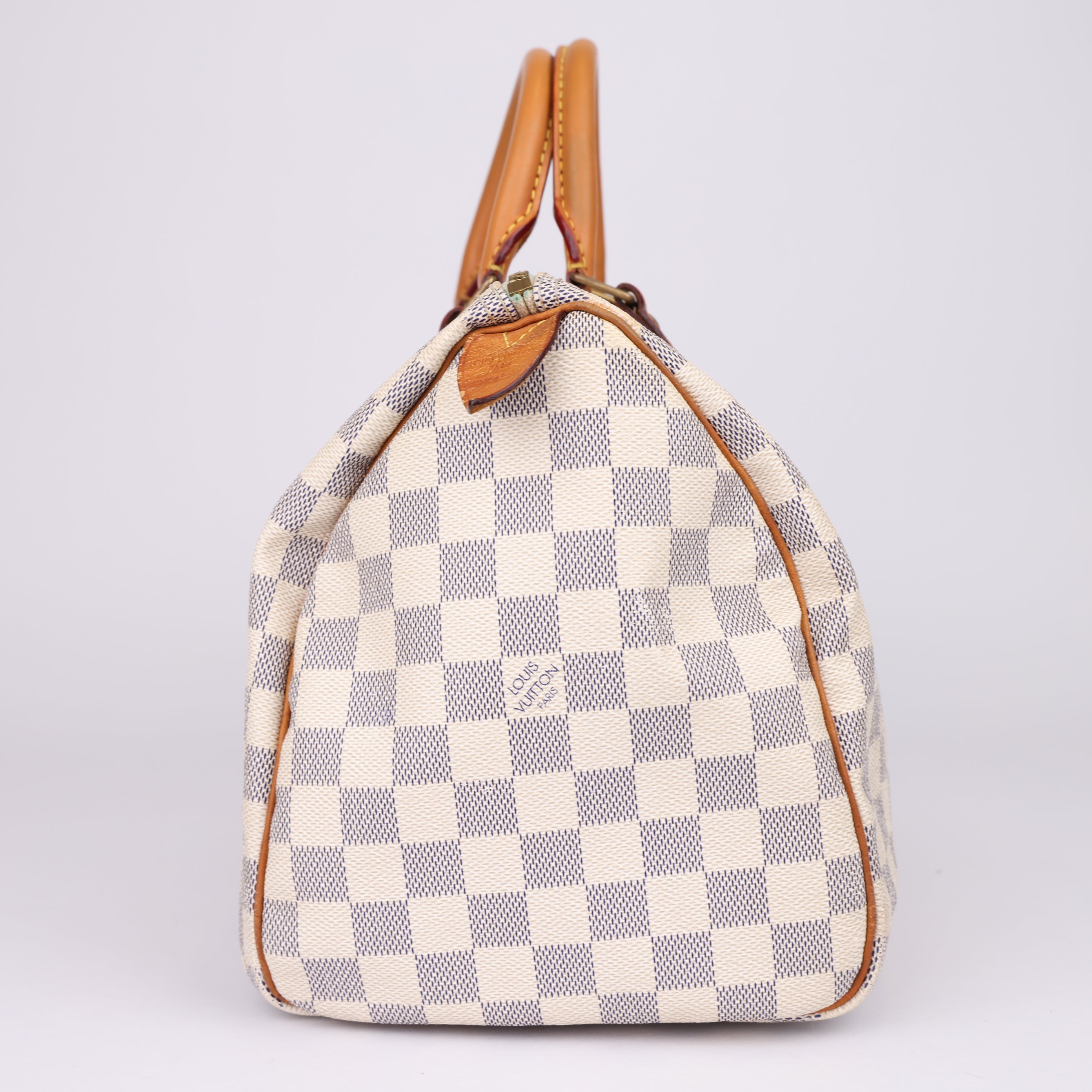 J1960 Louis Vuitton Speedy Handbag Damier 30 White- Pre Owned