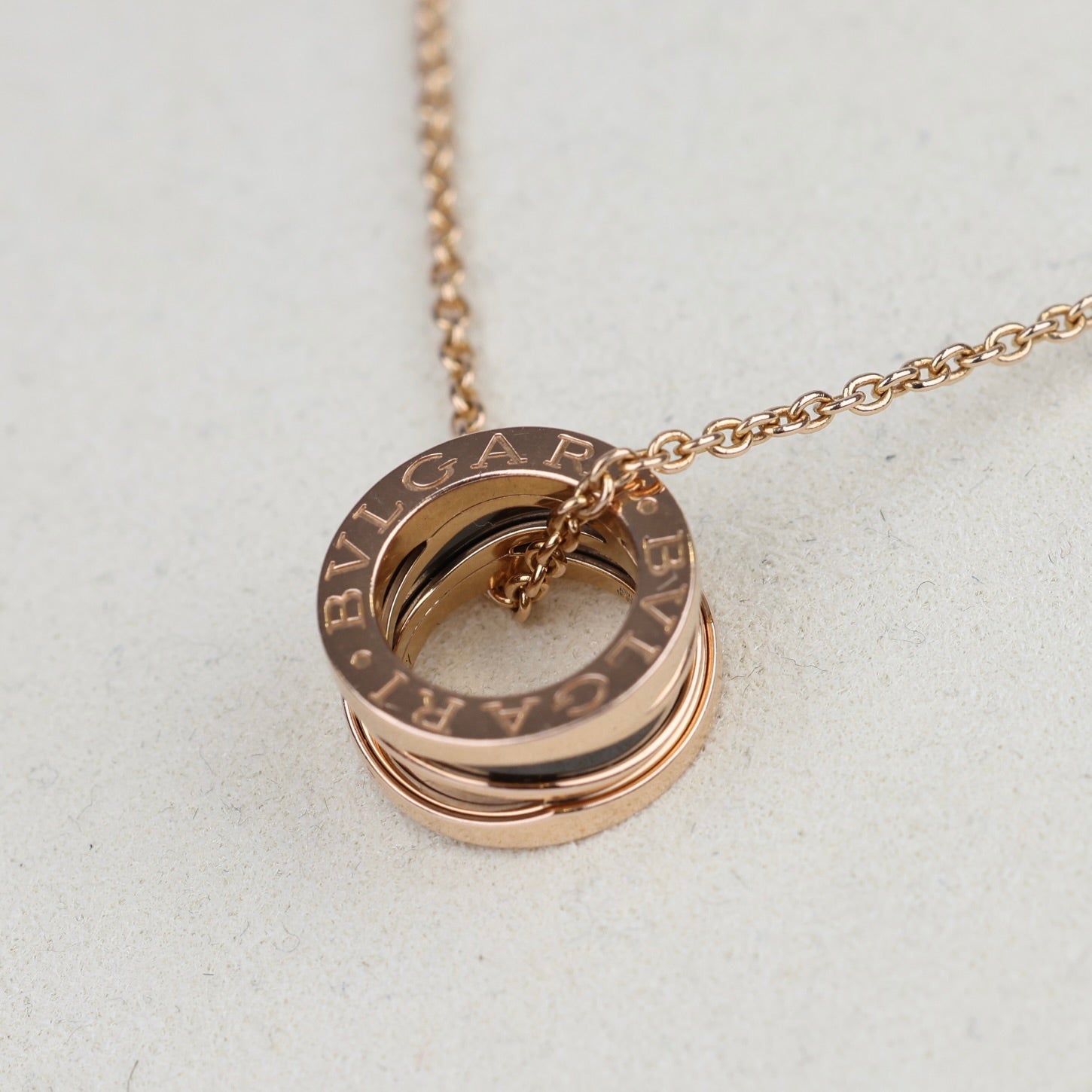 J1869 BVLGARI B.Zero1 Legend Necklace in 18K Pink Gold and Black Ceramic- Pre Owned