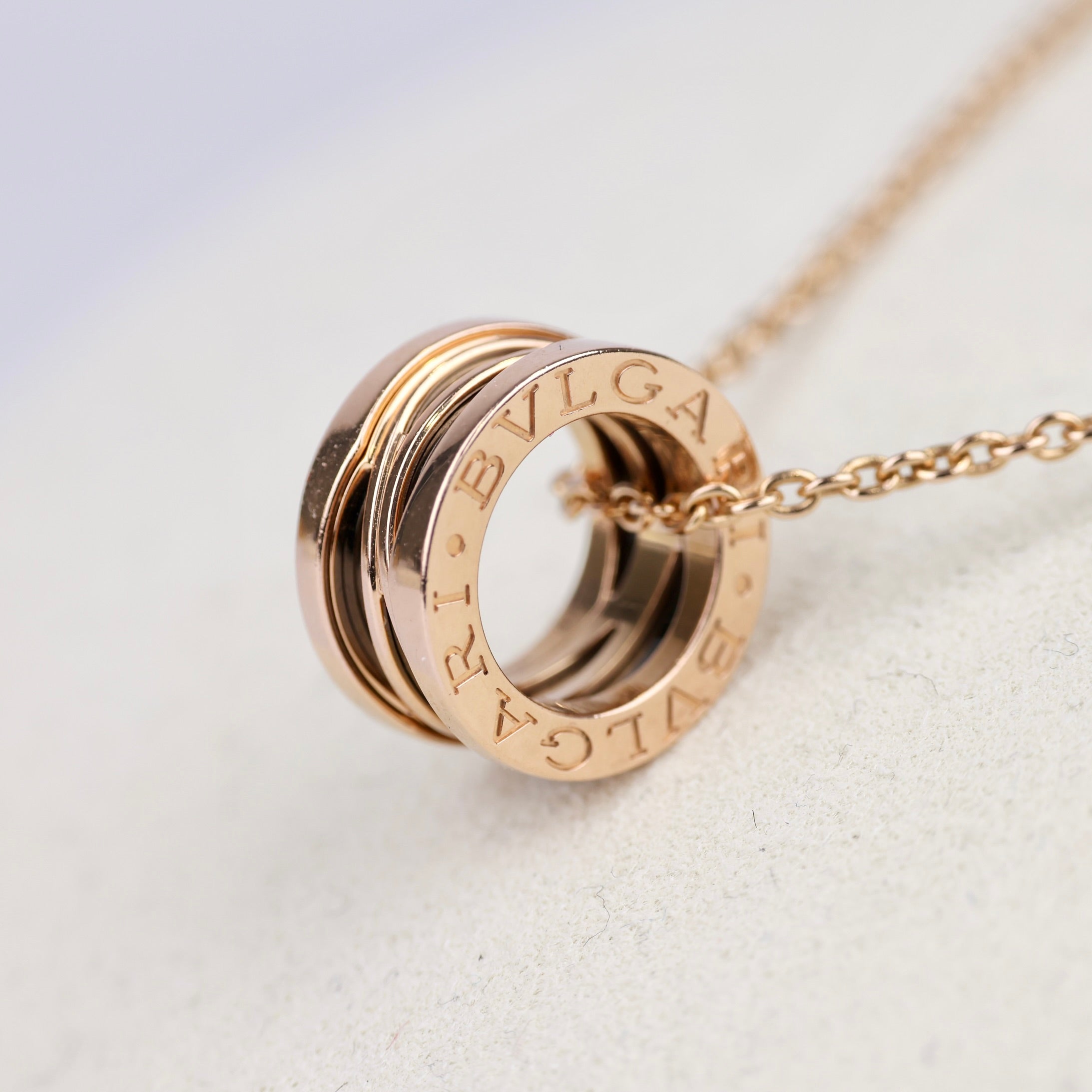 J1869 BVLGARI B.Zero1 Legend Necklace in 18K Pink Gold and Black Ceramic- Pre Owned