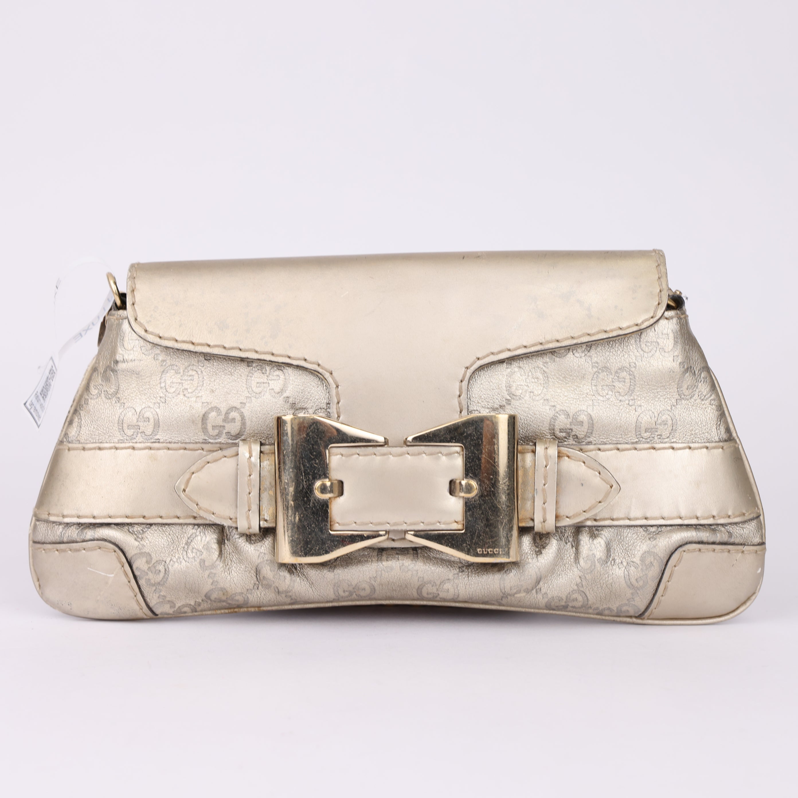 J2000 Gucci Vintage Bow Bag Metallic Champagne- Pre Owned