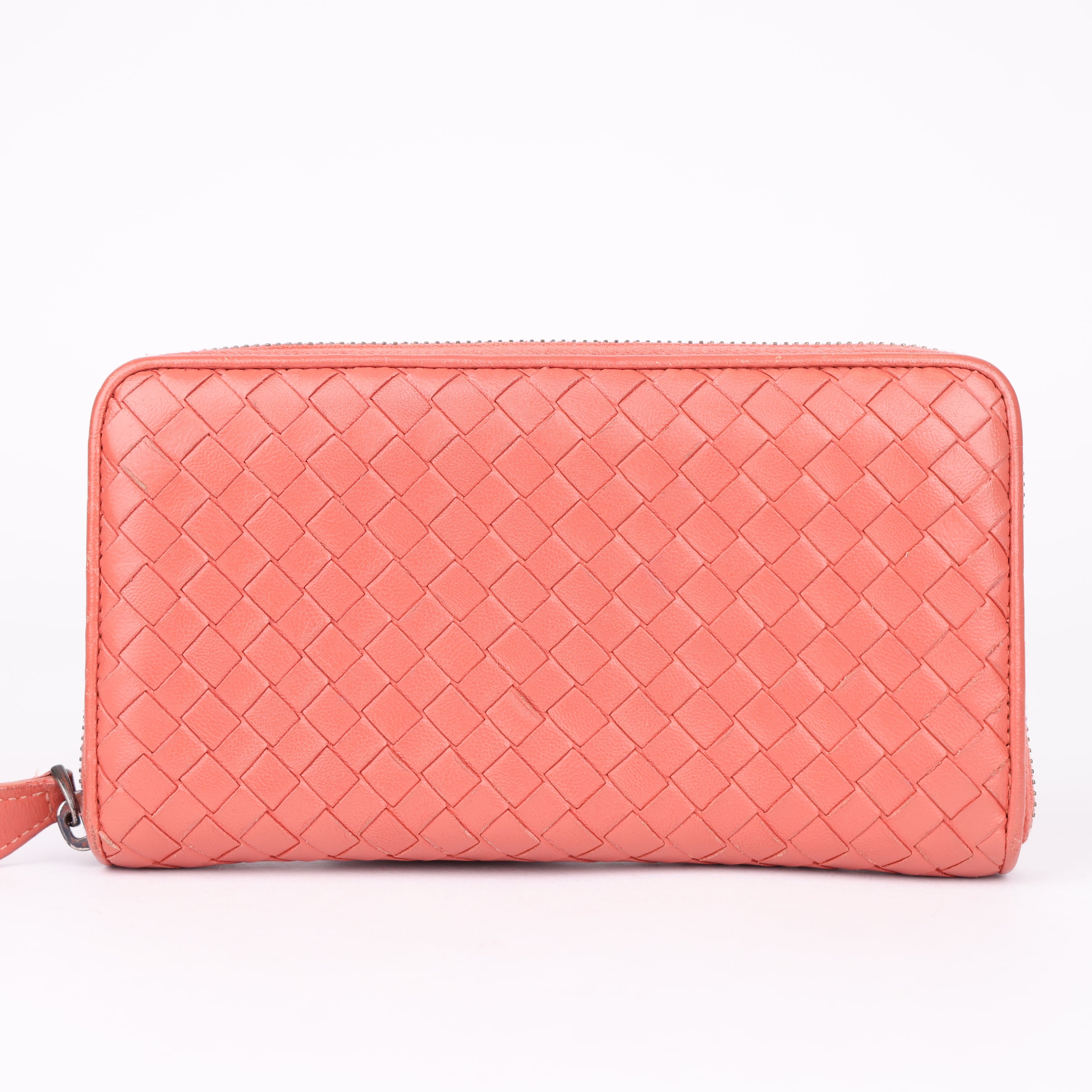 J1918 Bottega Veneta Intrecciato Zip Around Wallet- Pre Owned