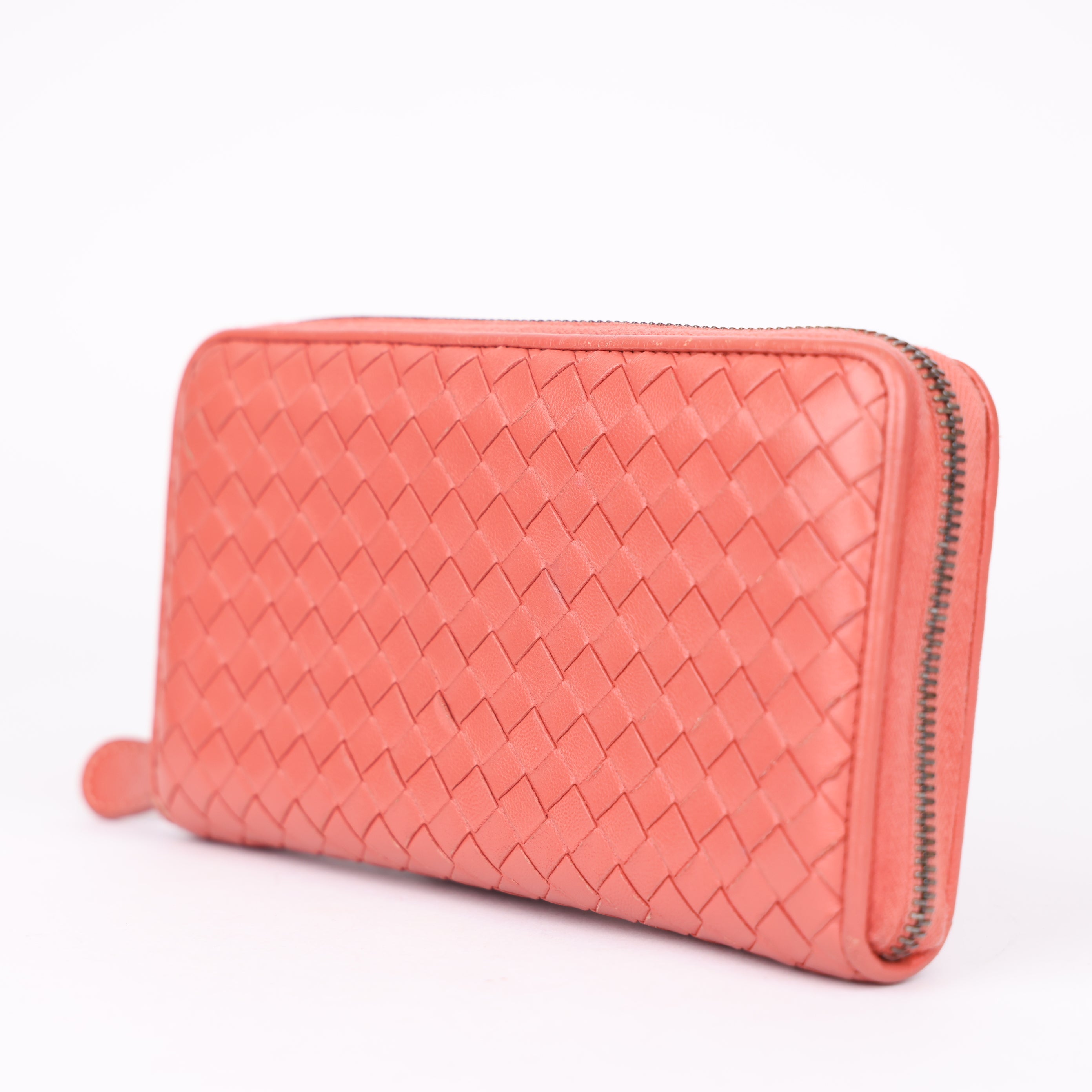 J1918 Bottega Veneta Intrecciato Zip Around Wallet- Pre Owned