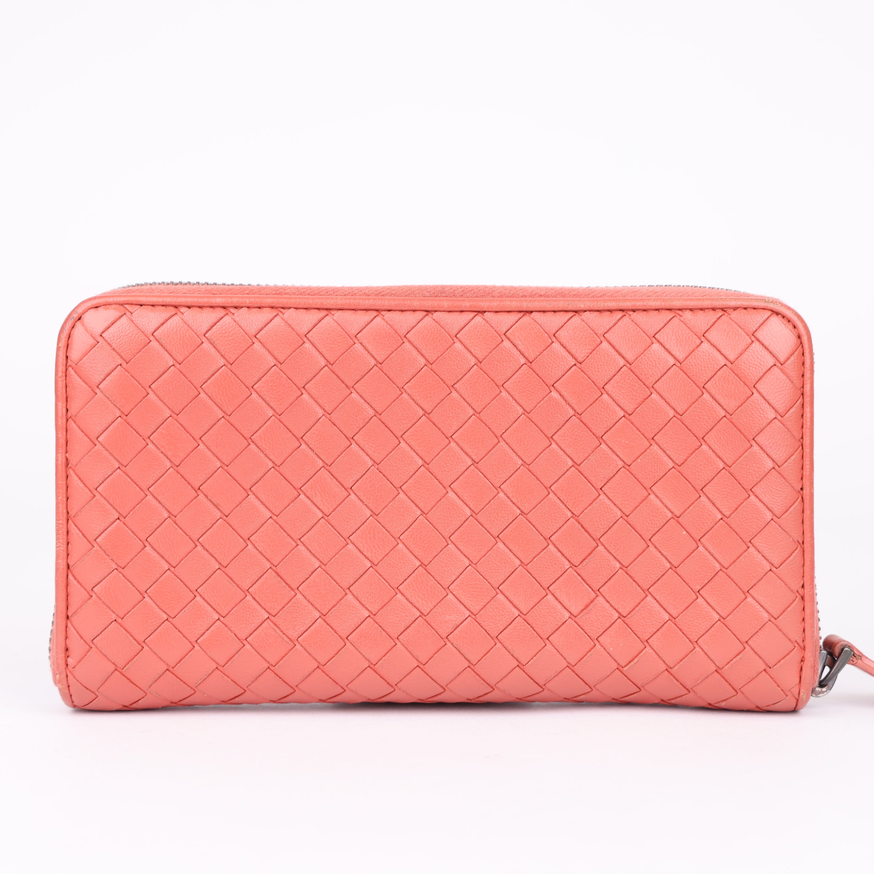 J1918 Bottega Veneta Intrecciato Zip Around Wallet- Pre Owned