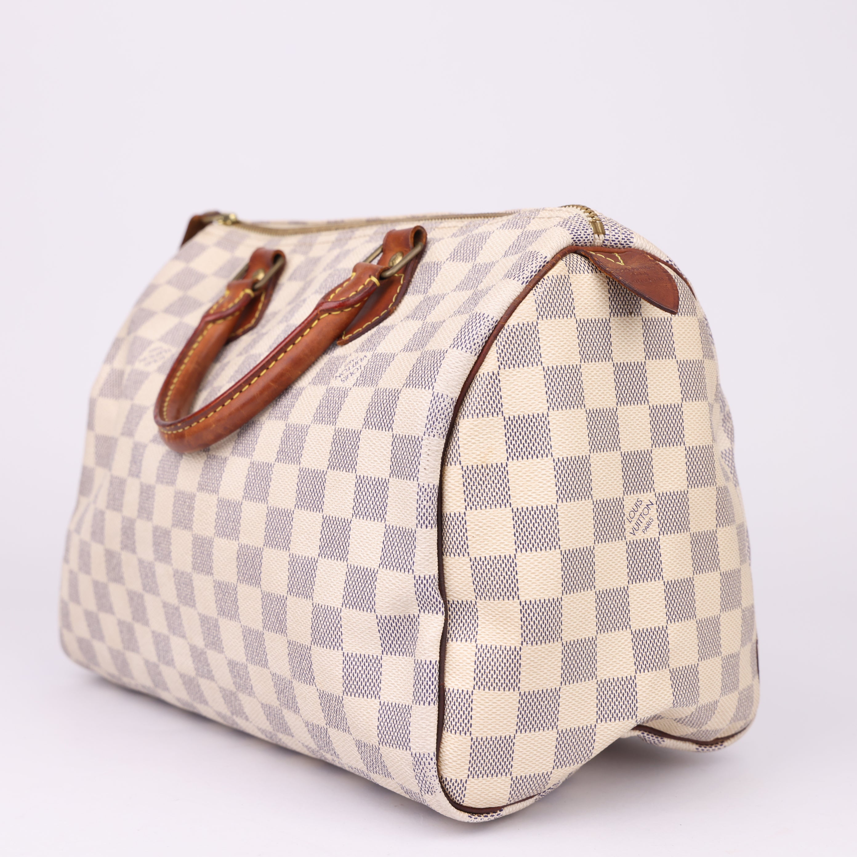 J1906 Louis Vuitton Speedy Handbag Damier 30 White- Pre Owned